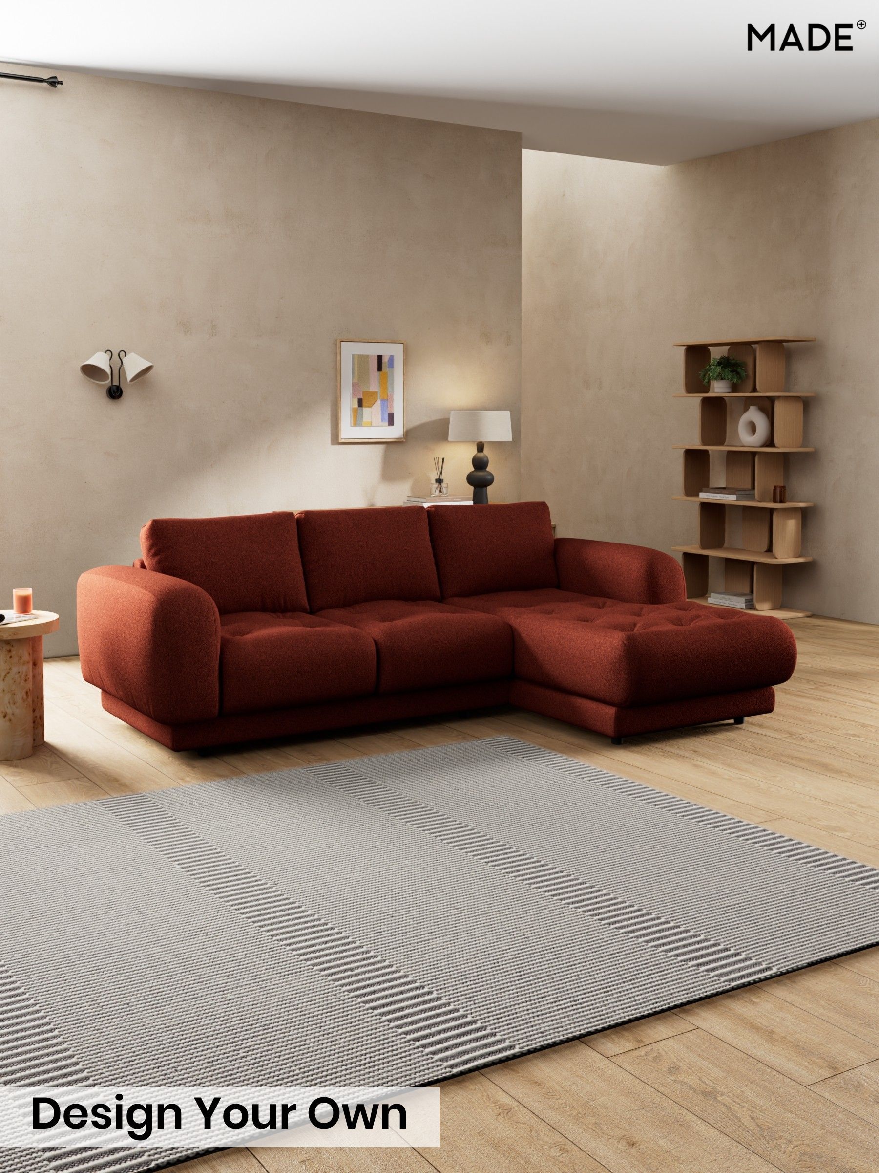 Soft Touch Boucle/Rust Orange - Flint By Made