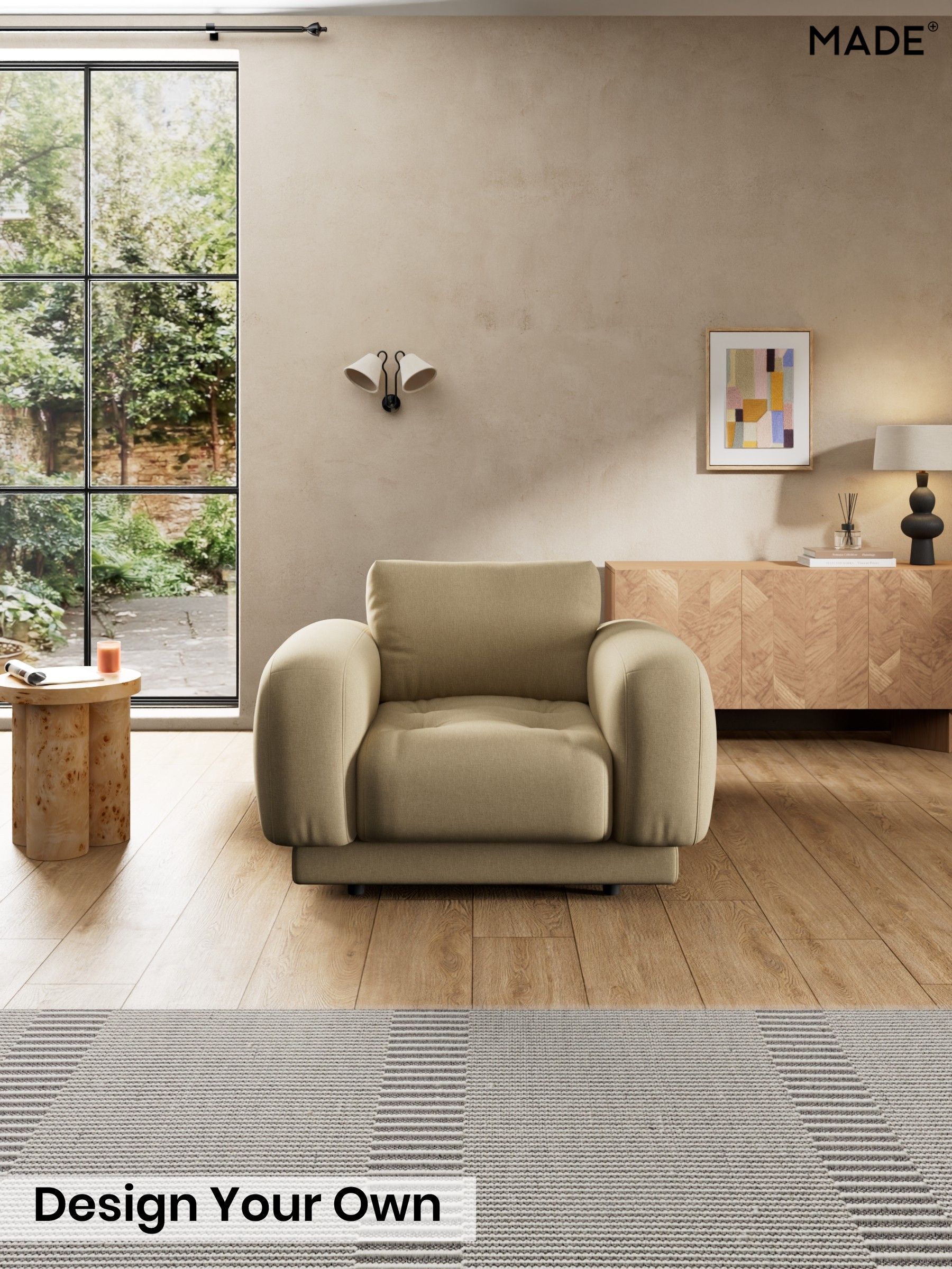 Textured Slub Weave/Caramel Natural - Flint By Made