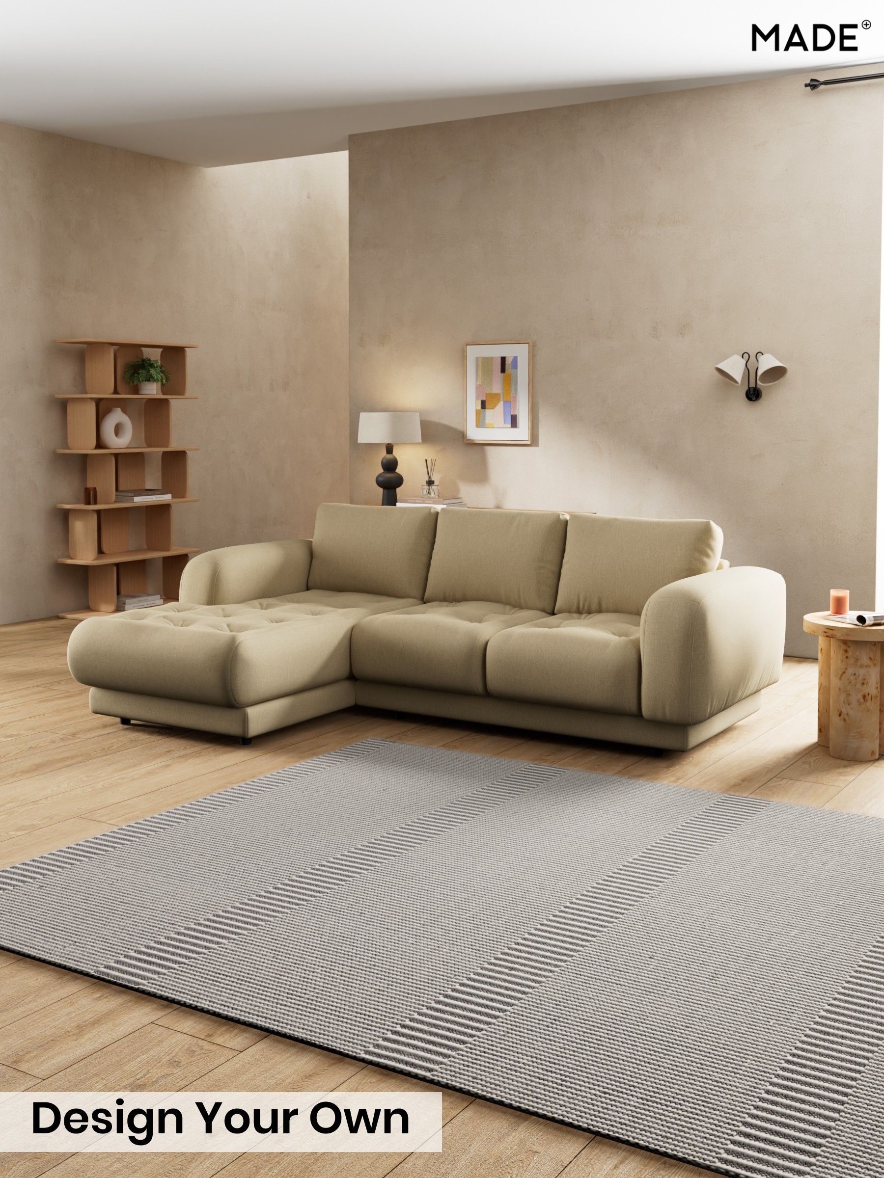 Textured Slub Weave/Caramel Natural - Flint By Made