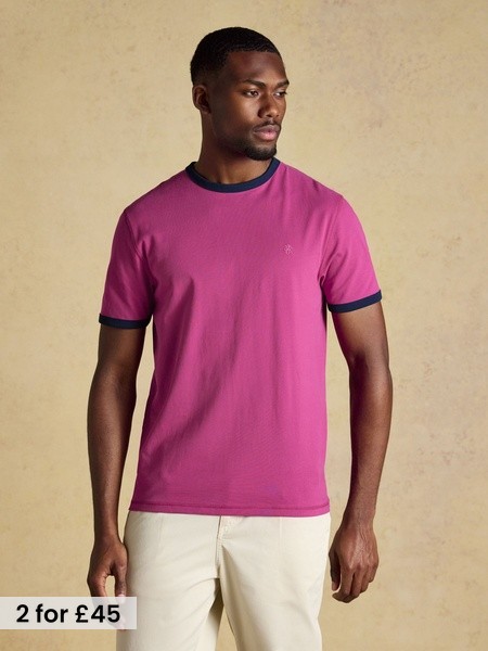 Pink - Regular Crew Neck Cotton T-shirt