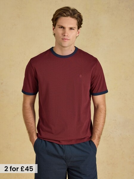 Burgundy Red - Regular Crew Neck Cotton T-shirt