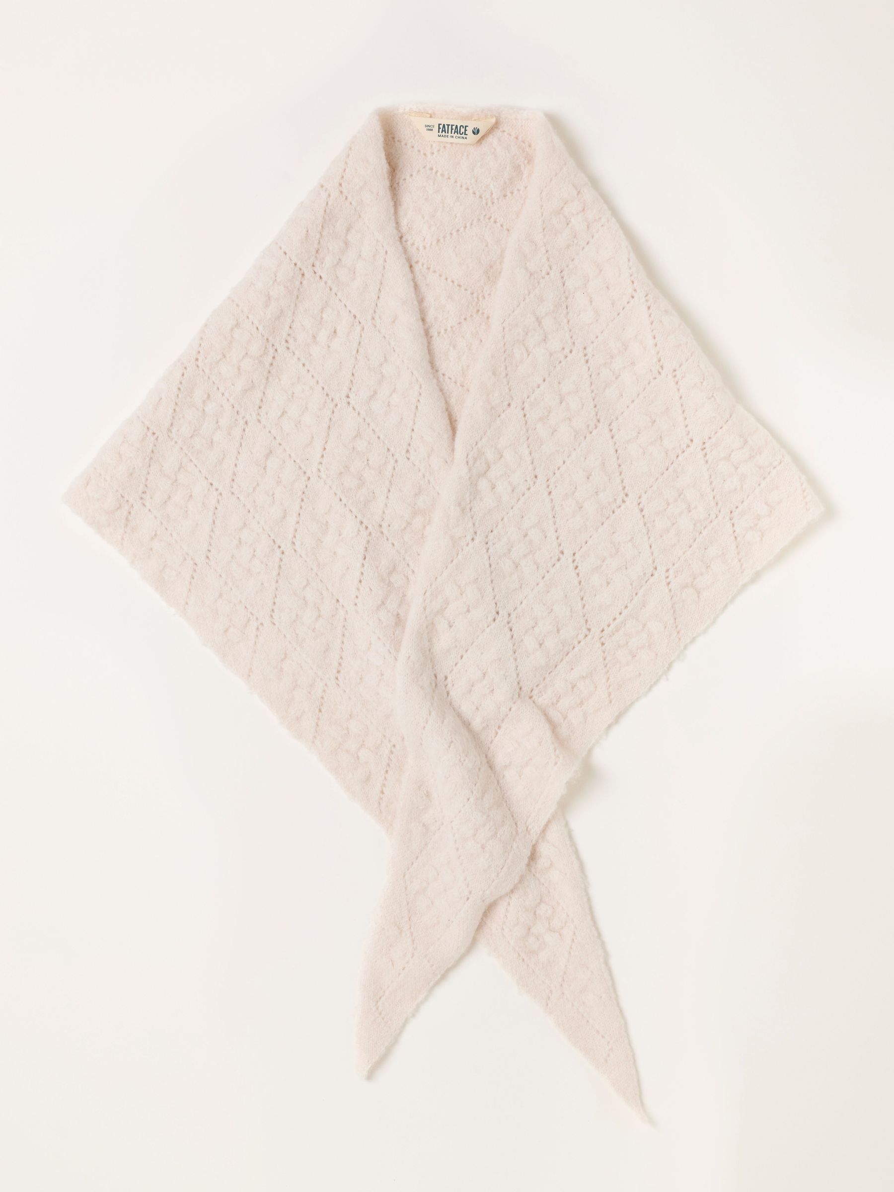 Ivory - Pointelle Triangle Scarf