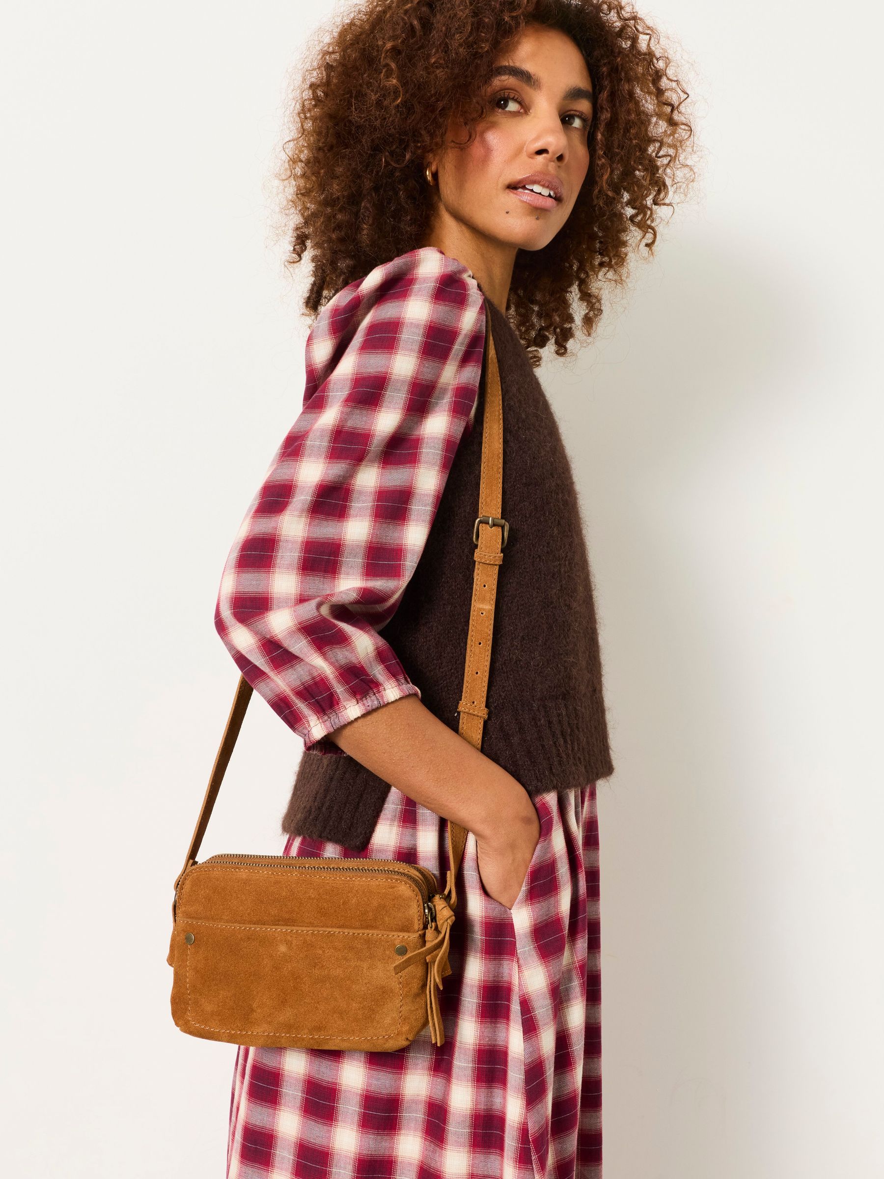 Tan Brown - Sophie Suede Camera Bag