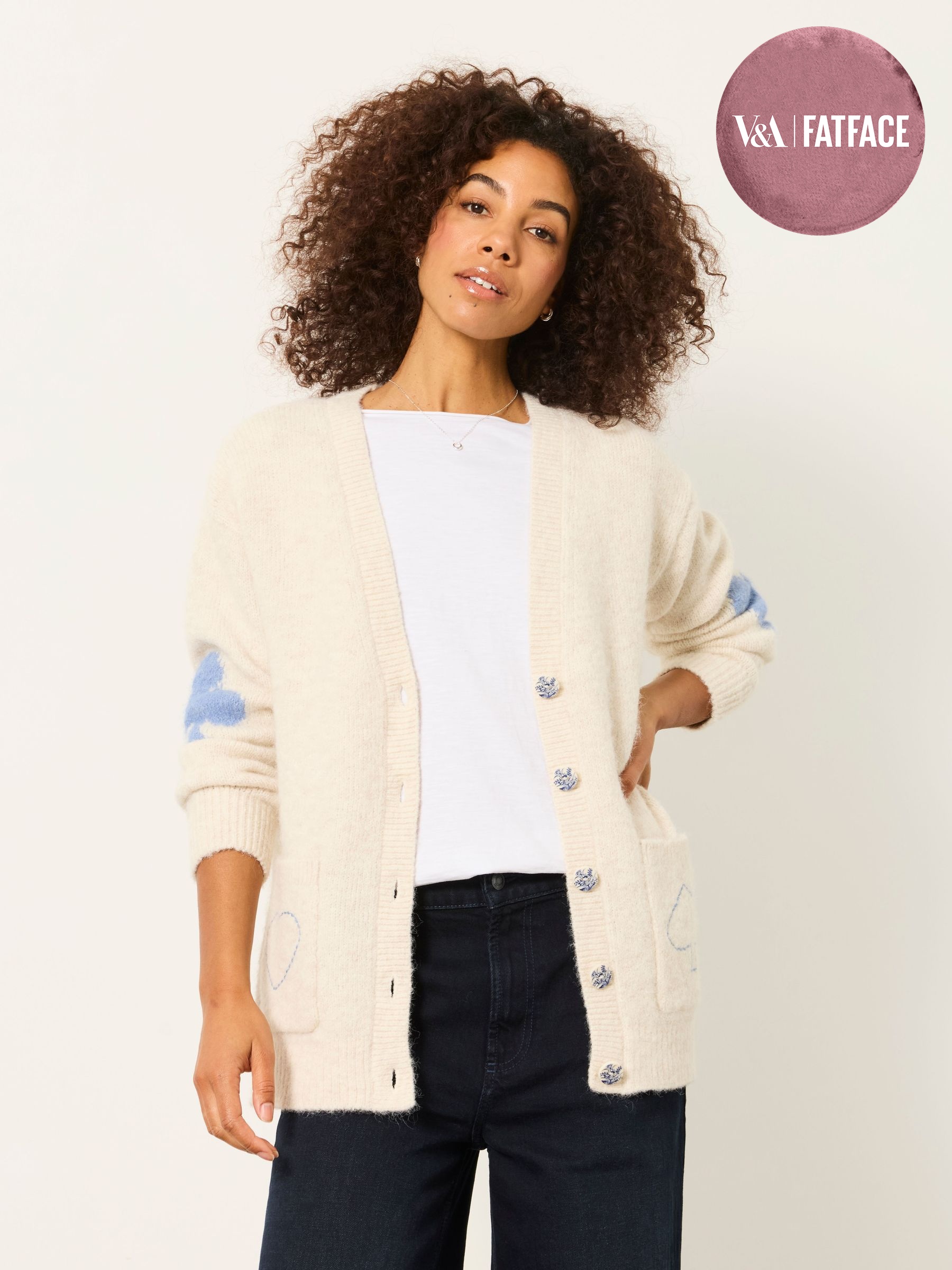 Ivory - Heart Knitted Longline Cardigan