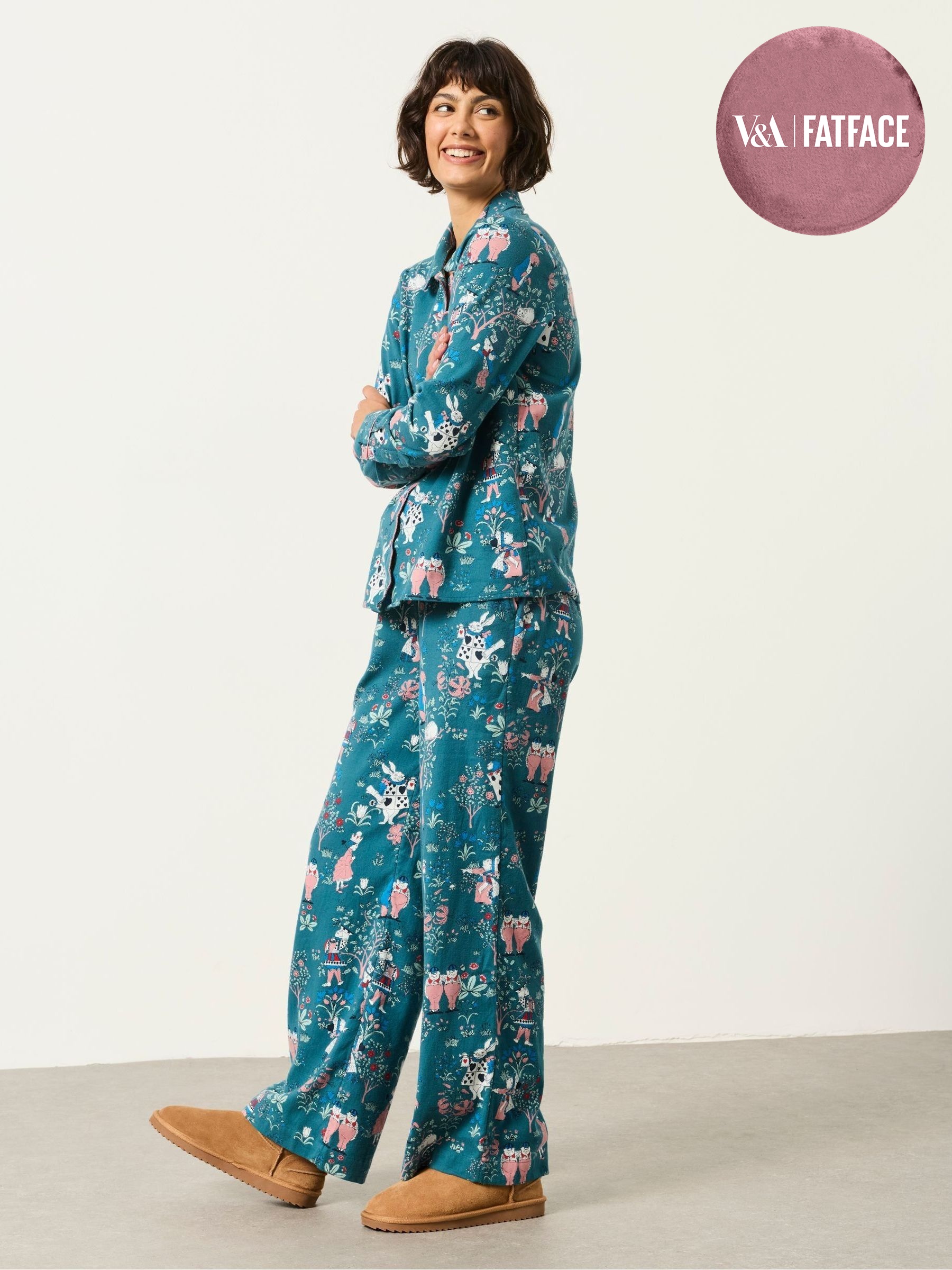 Teal Blue - Magic Garden Scalloped Pyjama Set