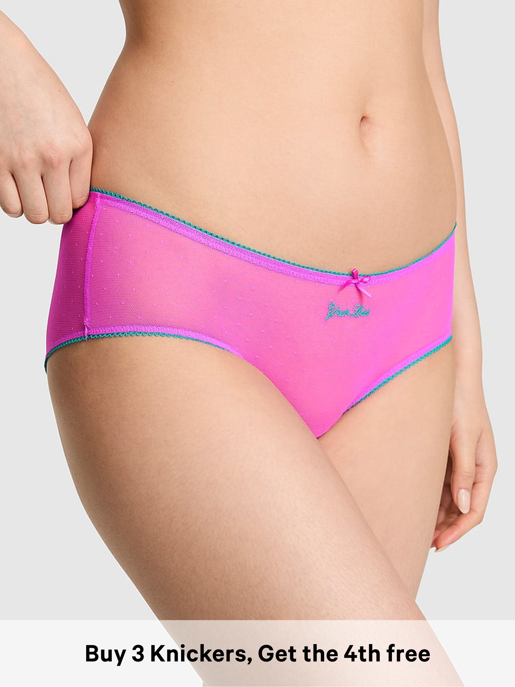 Pink Berry - Cheeky Pop Stitch Embroidery Knickers