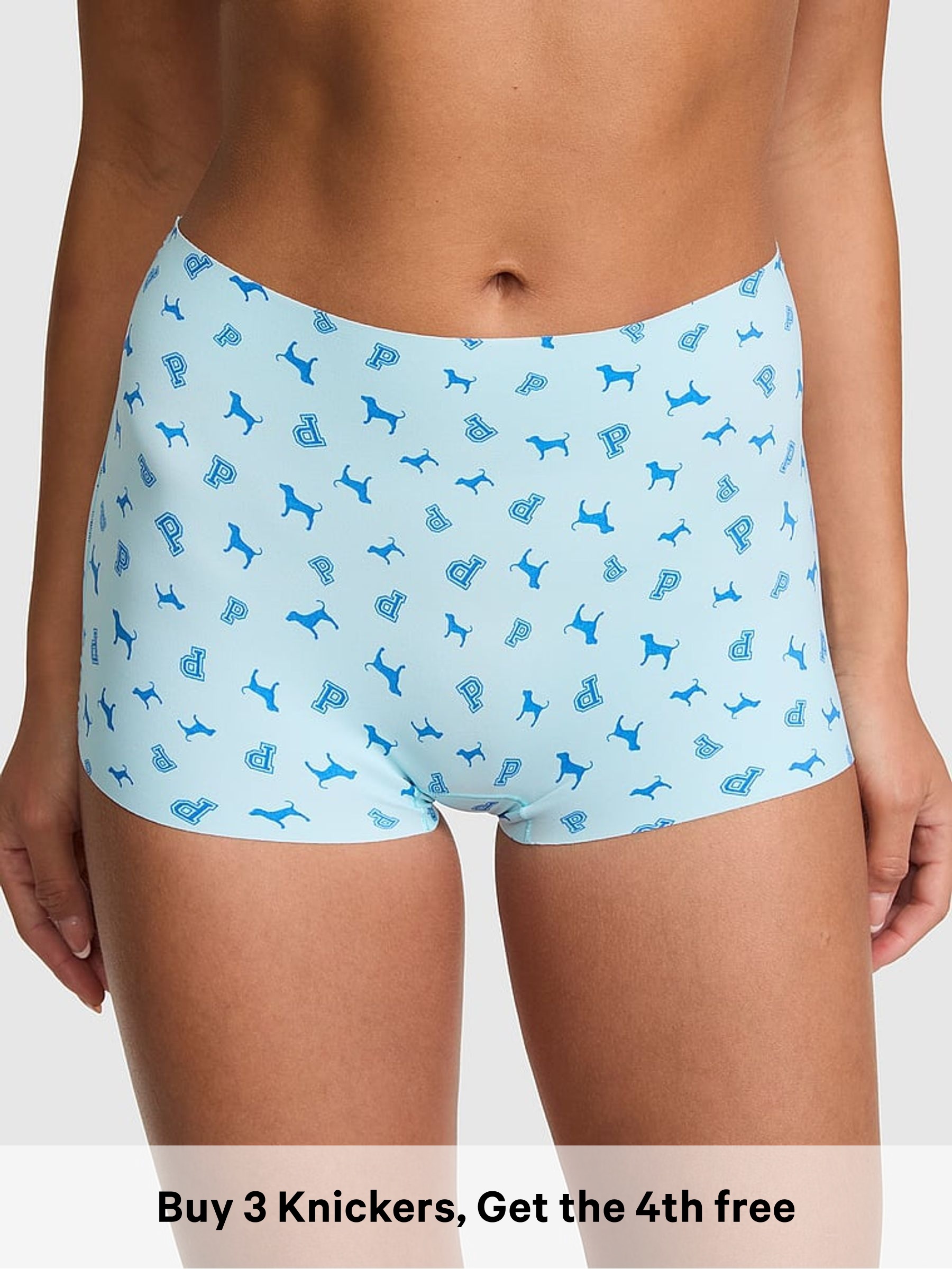 Stream Blue Dog Print - Thong No Show Knickers