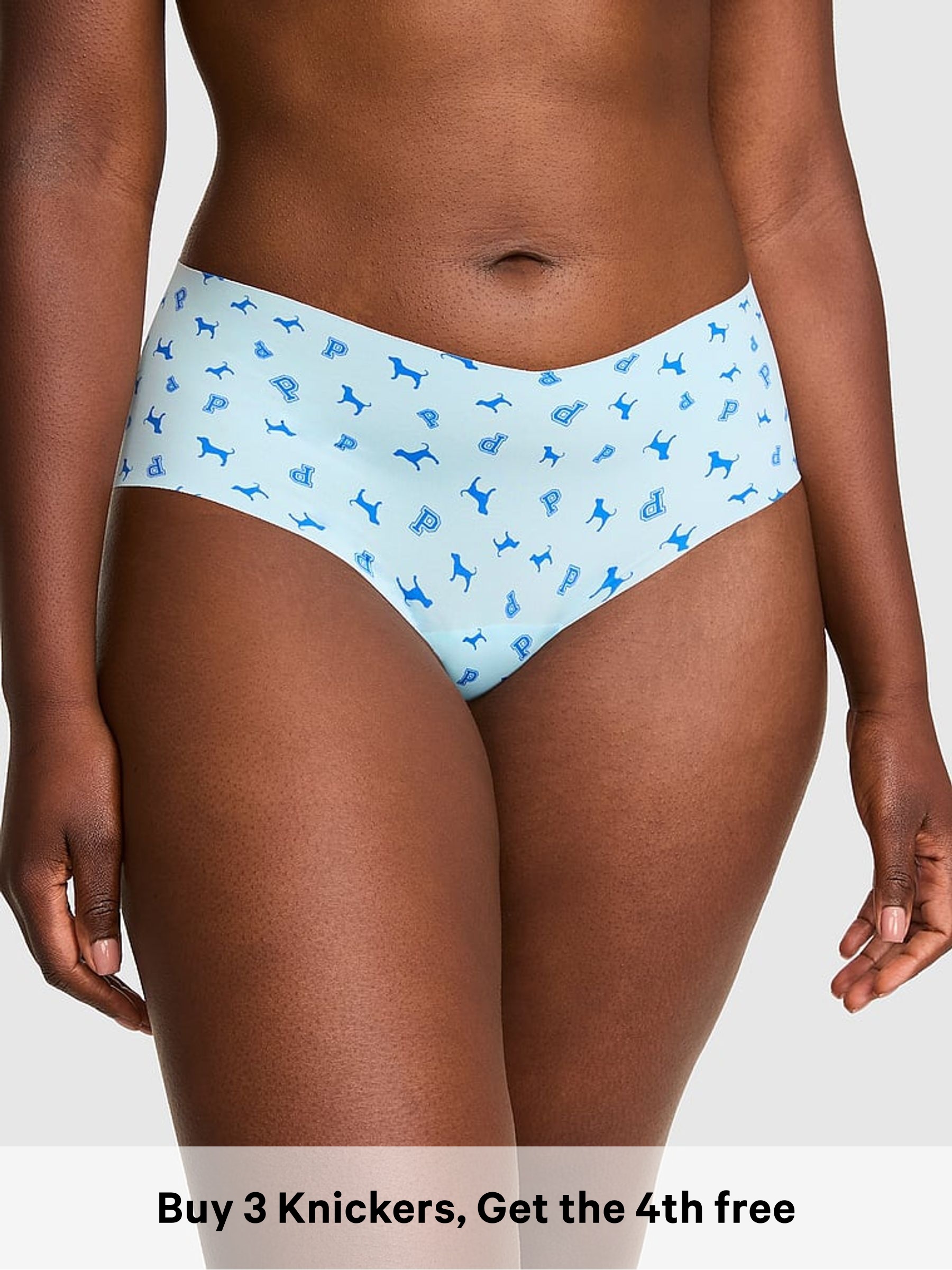 Stream Blue Dog Print - Thong No Show Knickers