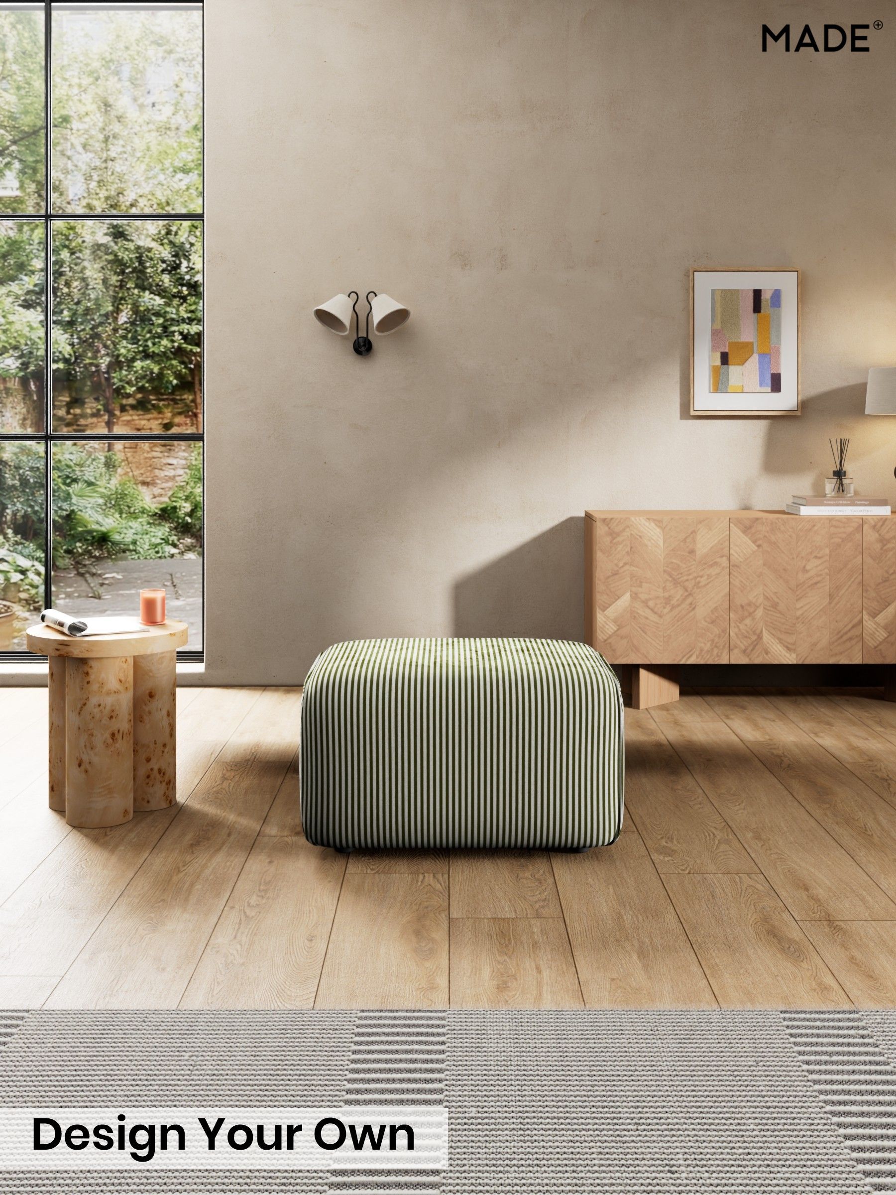 Velvet Stripe/Olive Green - Avalon By Made