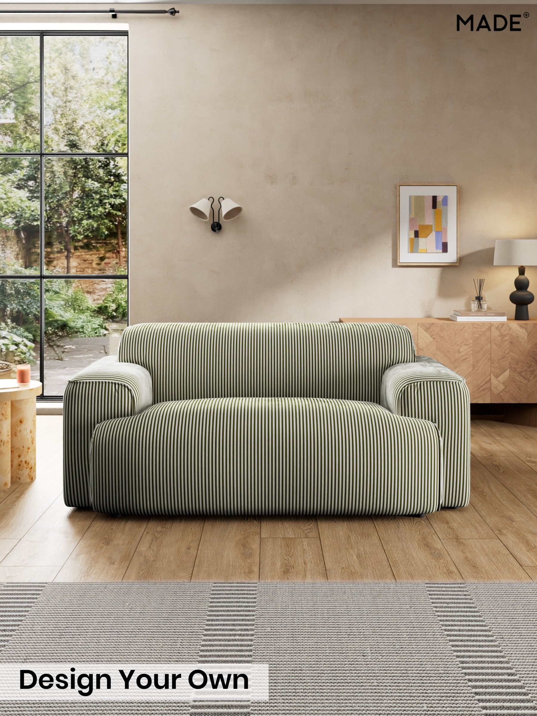 Velvet Stripe/Olive Green - Avalon By Made