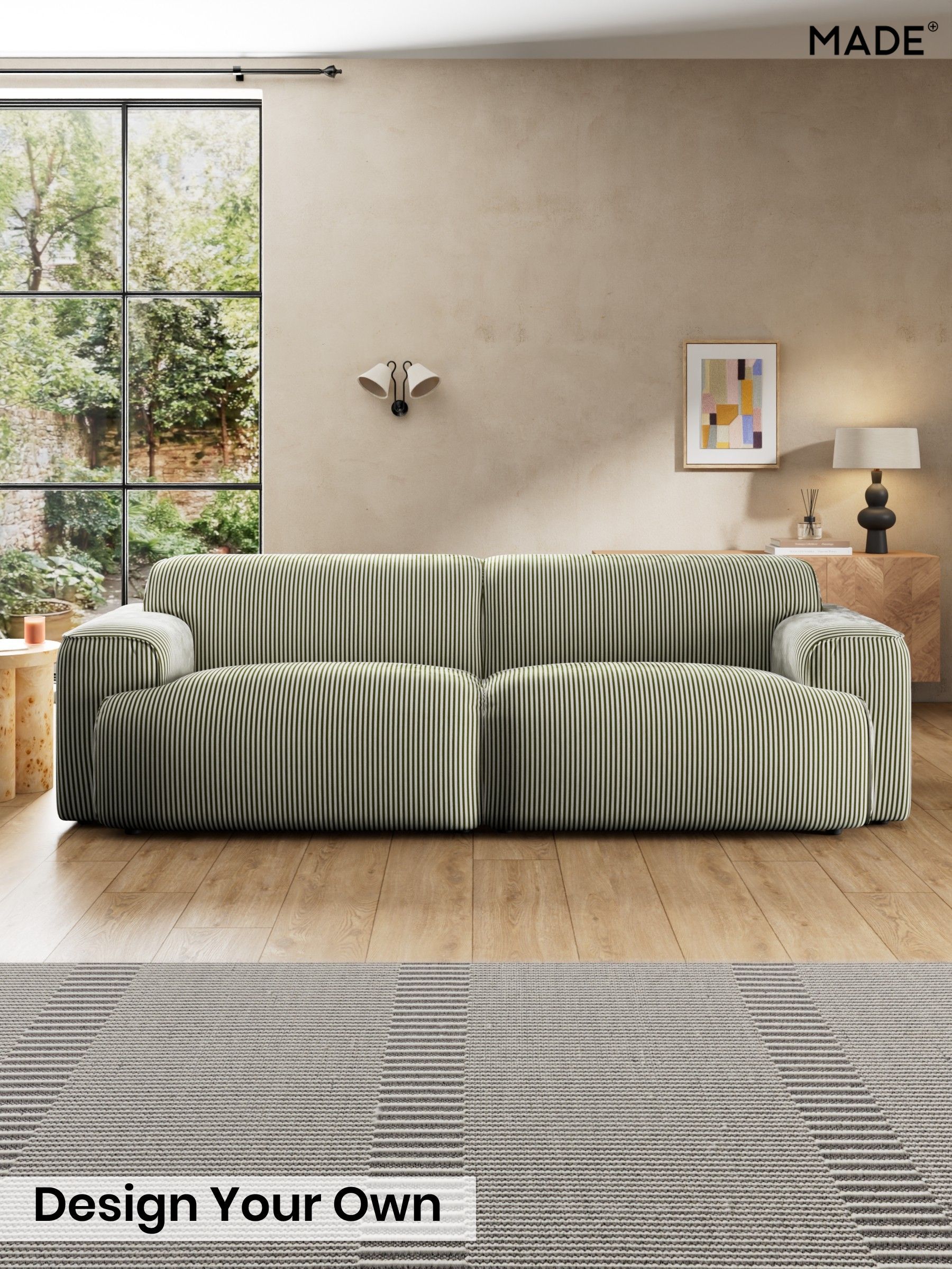 Velvet Stripe/Olive Green - Avalon By Made