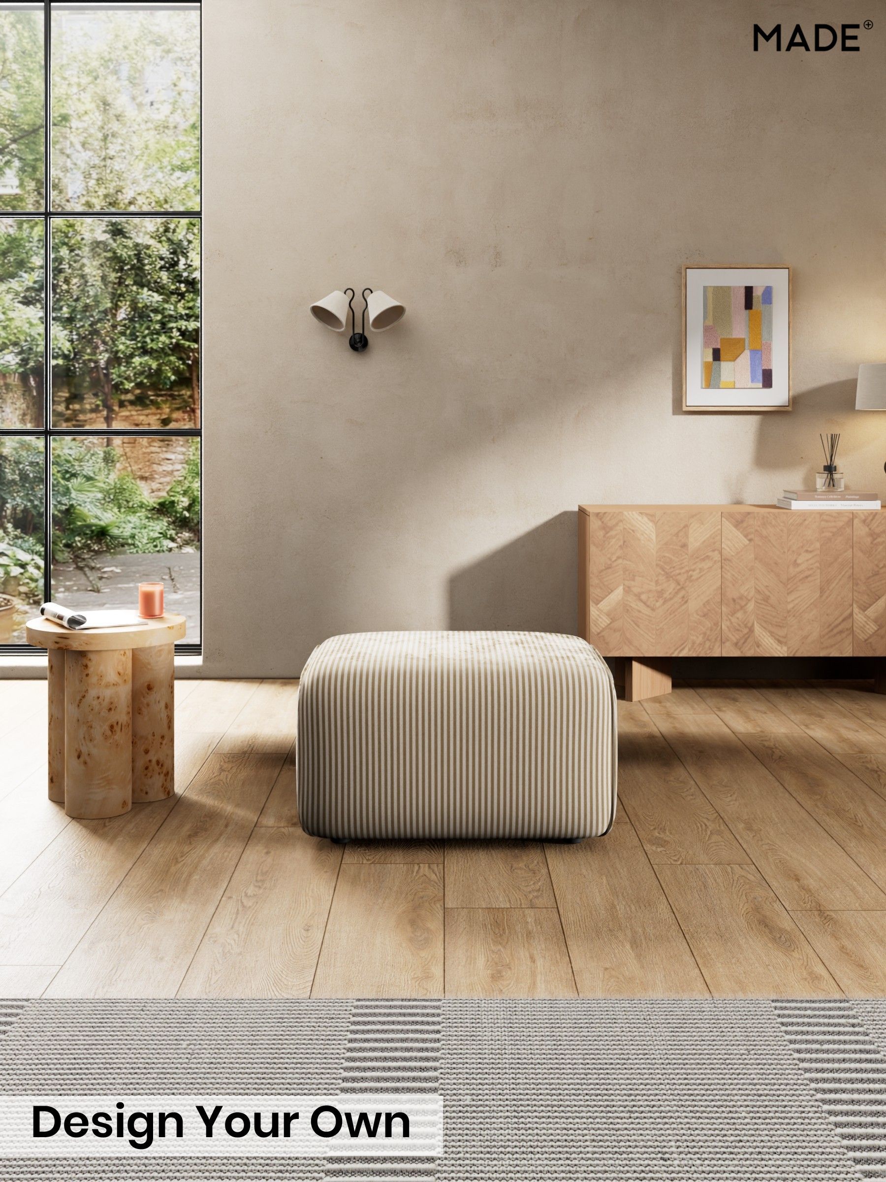 Velvet Stripe/Beige Natural - Avalon By Made