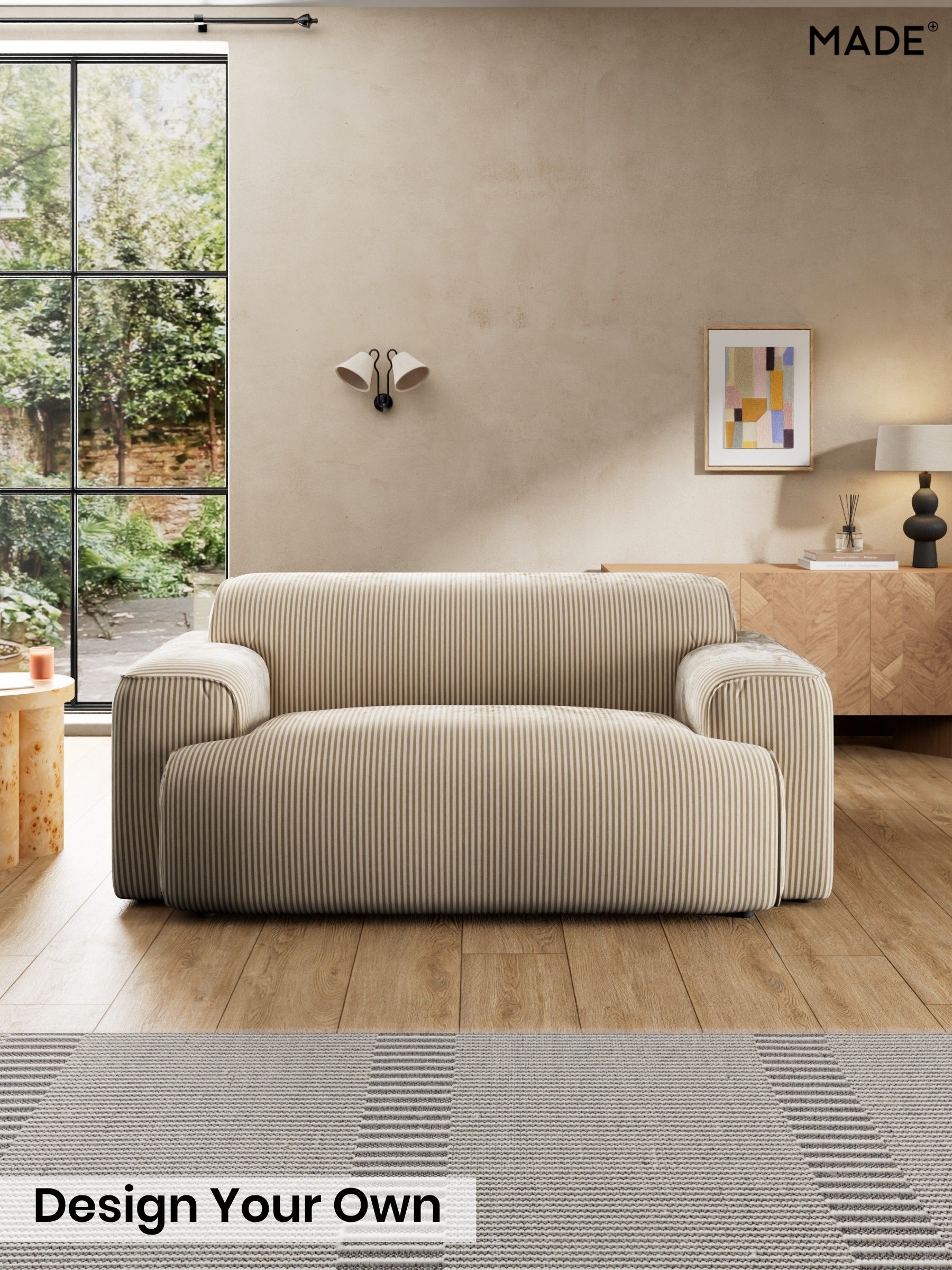 Velvet Stripe/Beige Natural - Avalon By Made