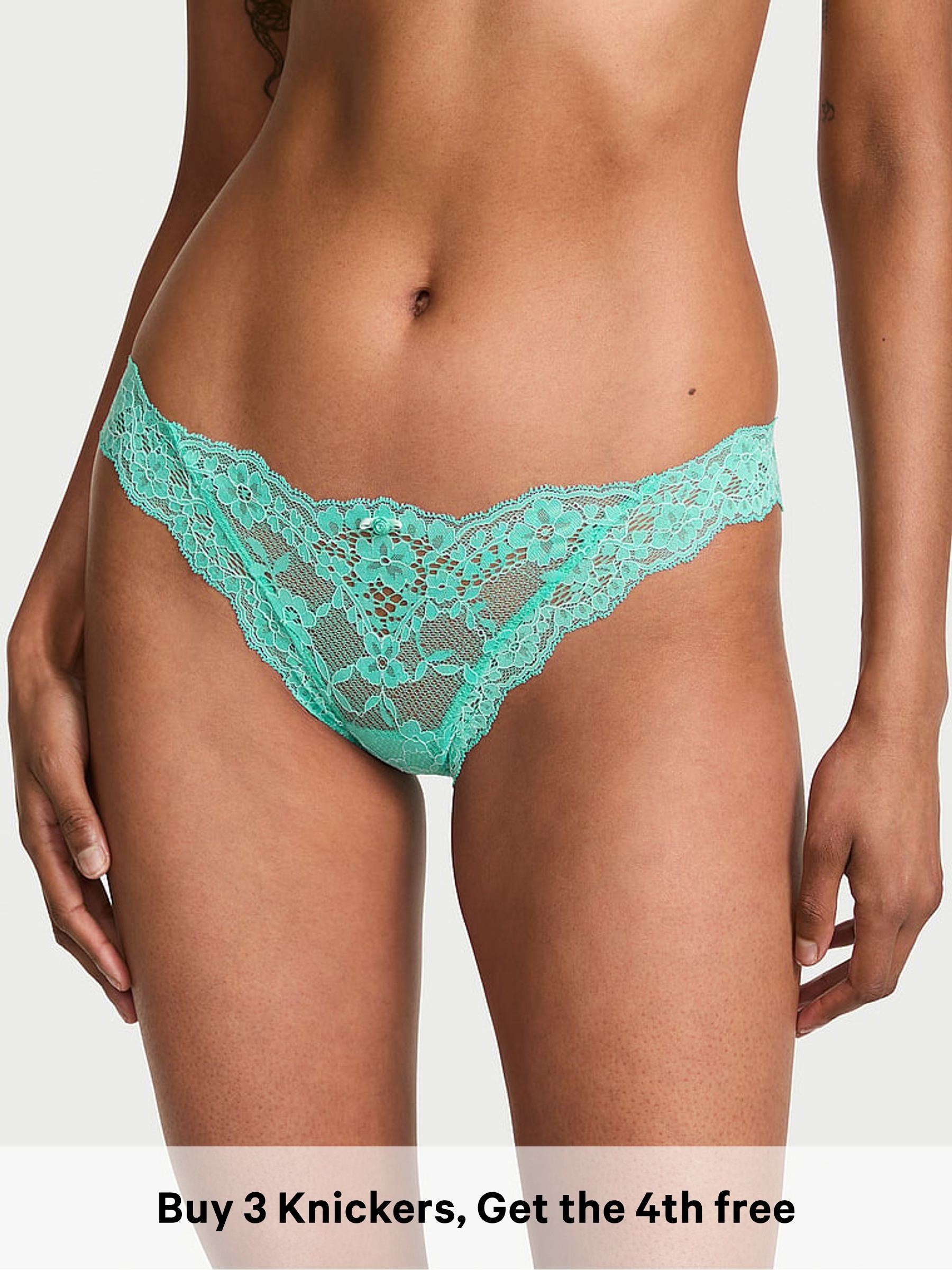 Scuba Green - G-string Lace Knickers