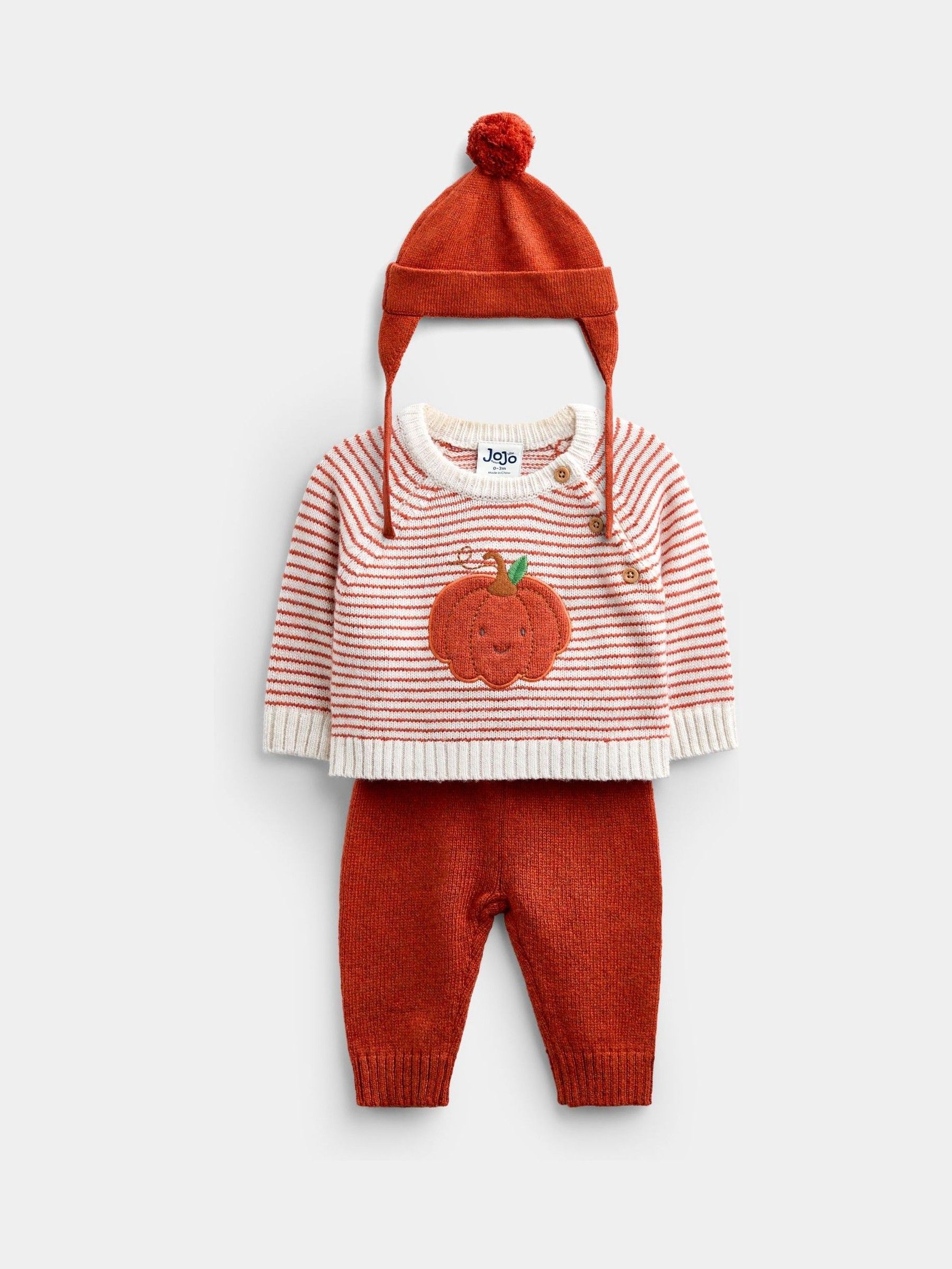 Rust Orange Pumpkin - Little Pumpkin Knitted Set