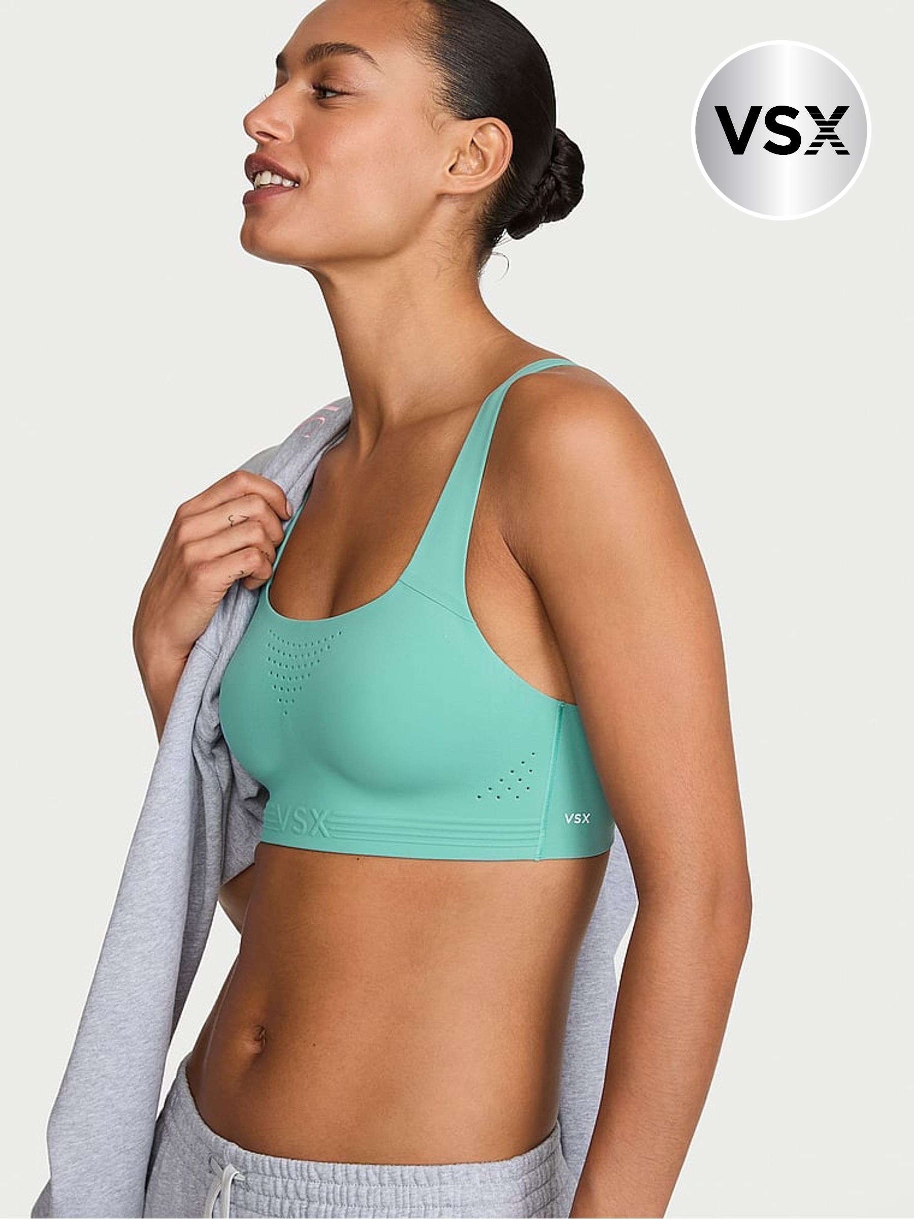 Dusty Turquoise Blue - Back Close Featherweight Max™ High Impact Sports Bra