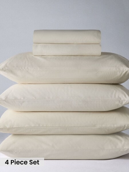 The Set 2 Pack Washed Cotton Fitted Sheets With Pillowcases