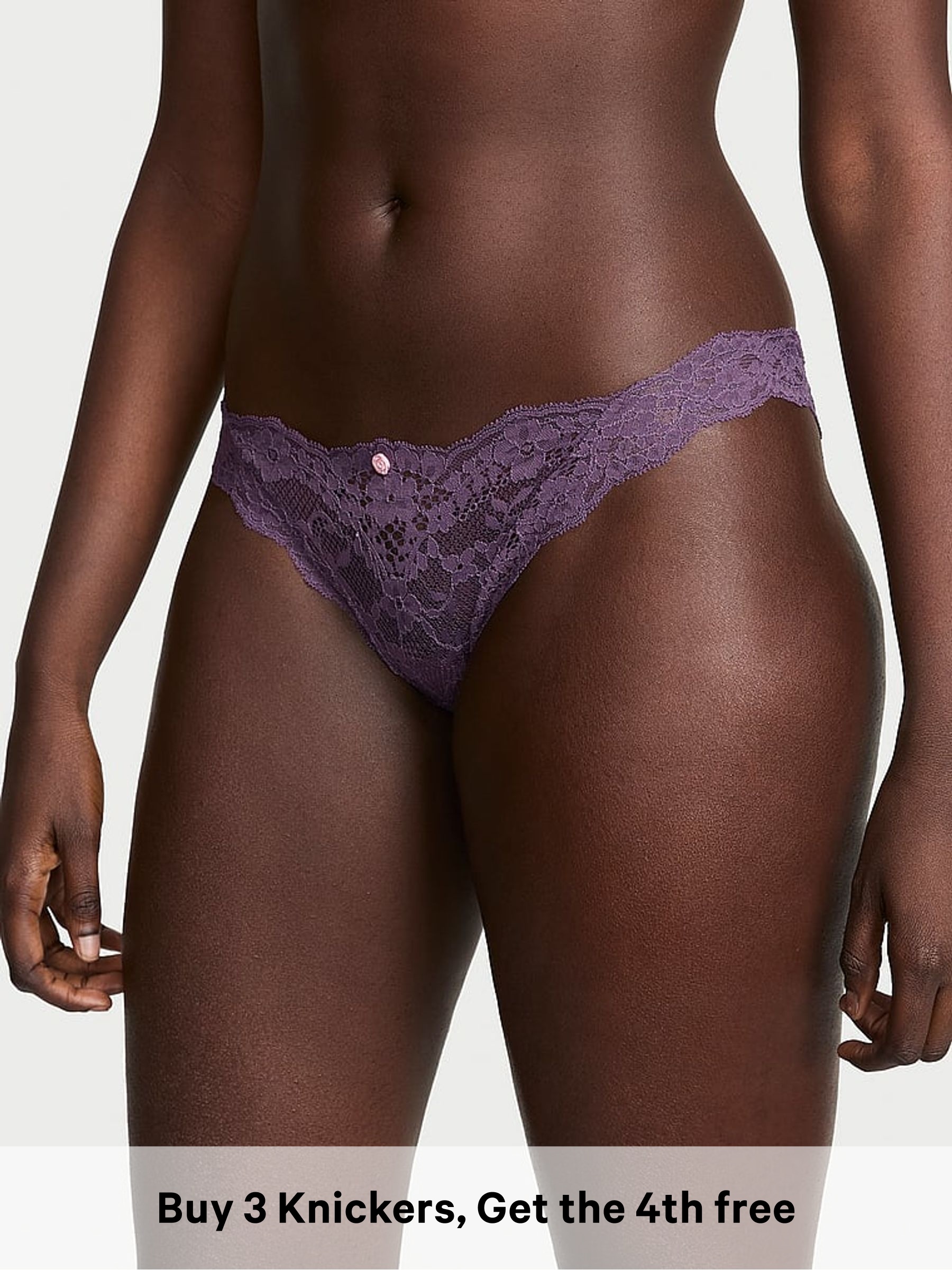 Shadow Purple - Thong Lace Knickers