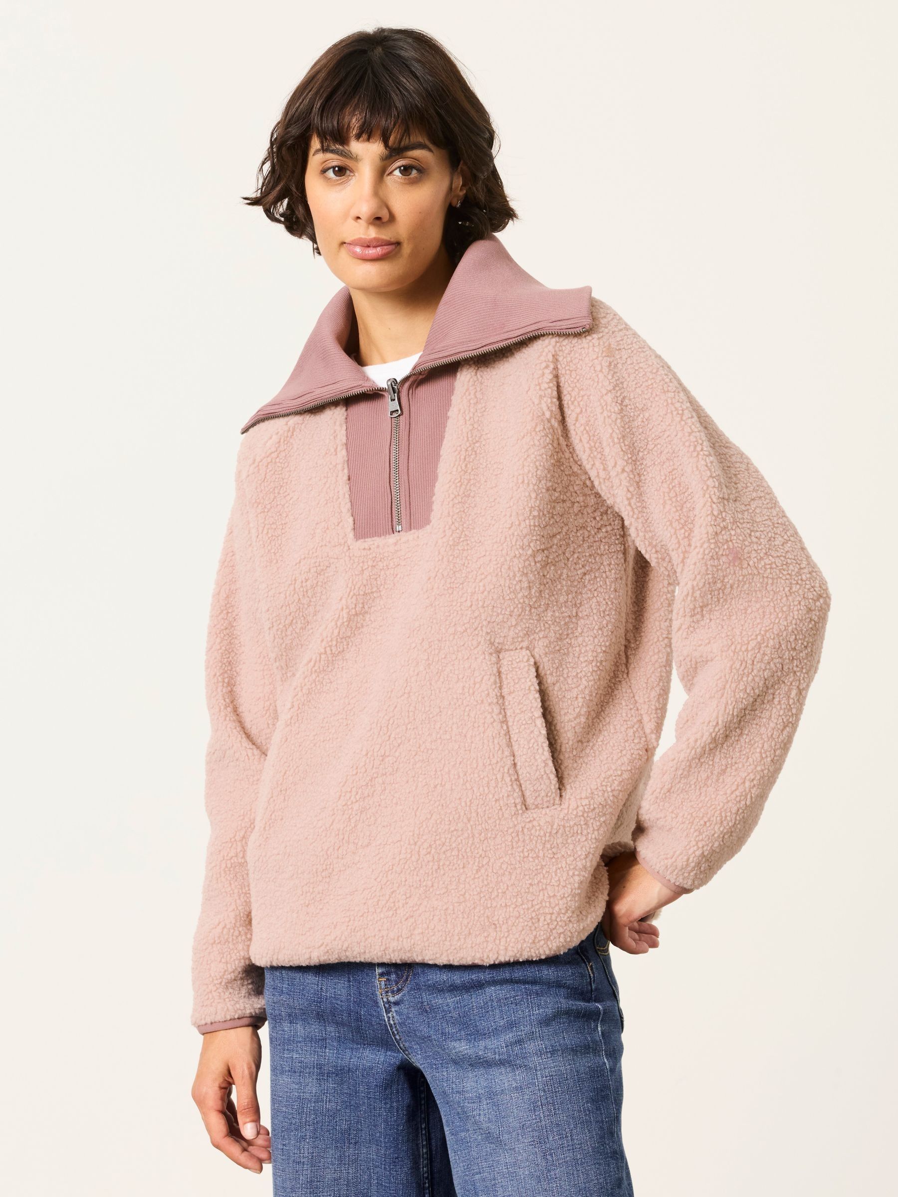 Pink - Quarter Zip Fleece