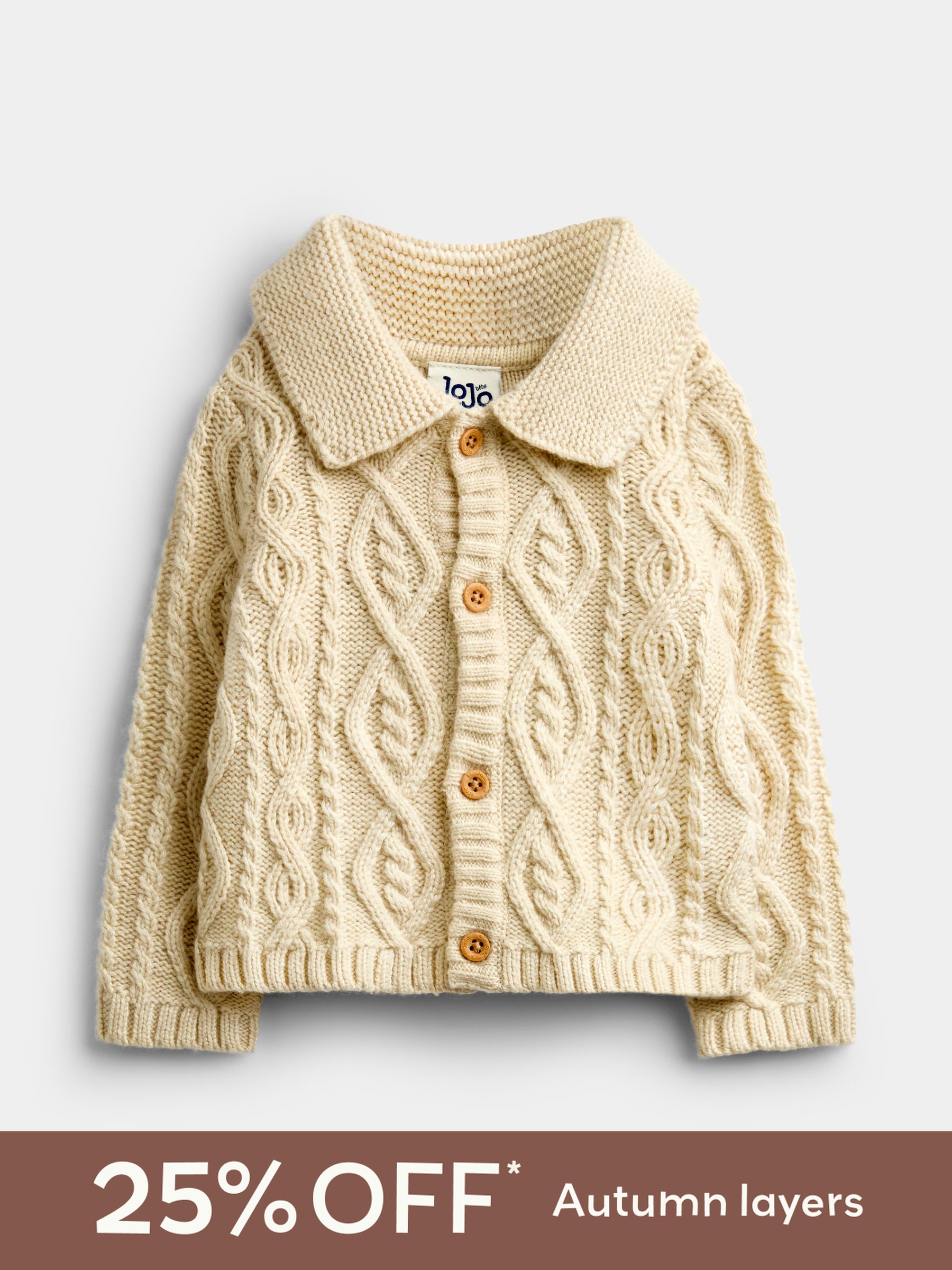 Natural Cable - Cable Knit Cardigan