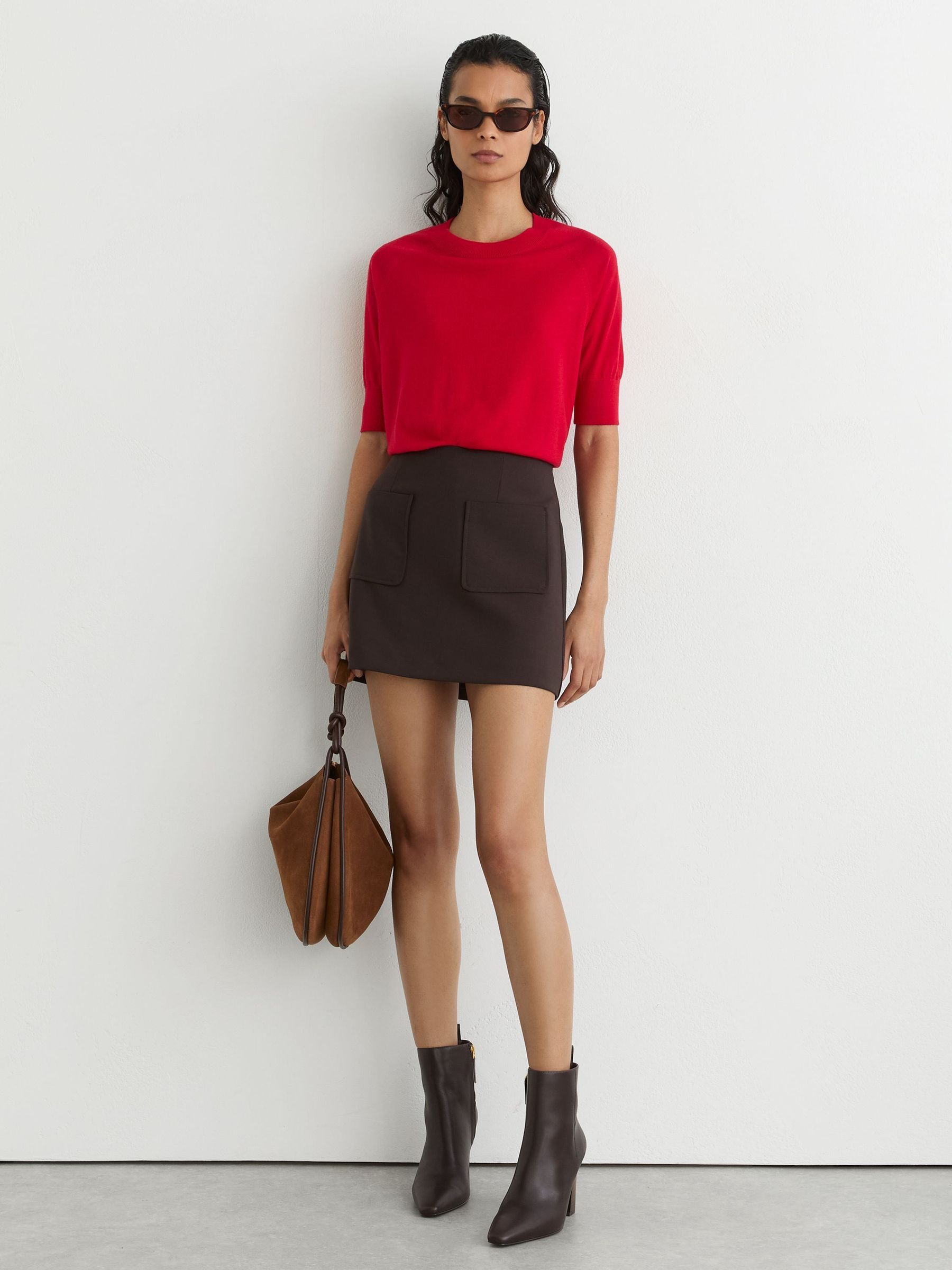 Red - Ultra-soft Merino Wool Crew-neck T-shirt
