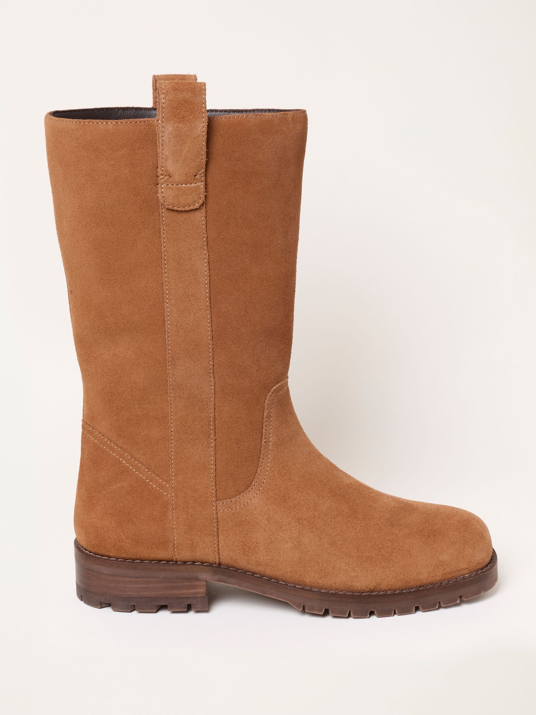 Tan Brown - Leather Mid Calf Boot