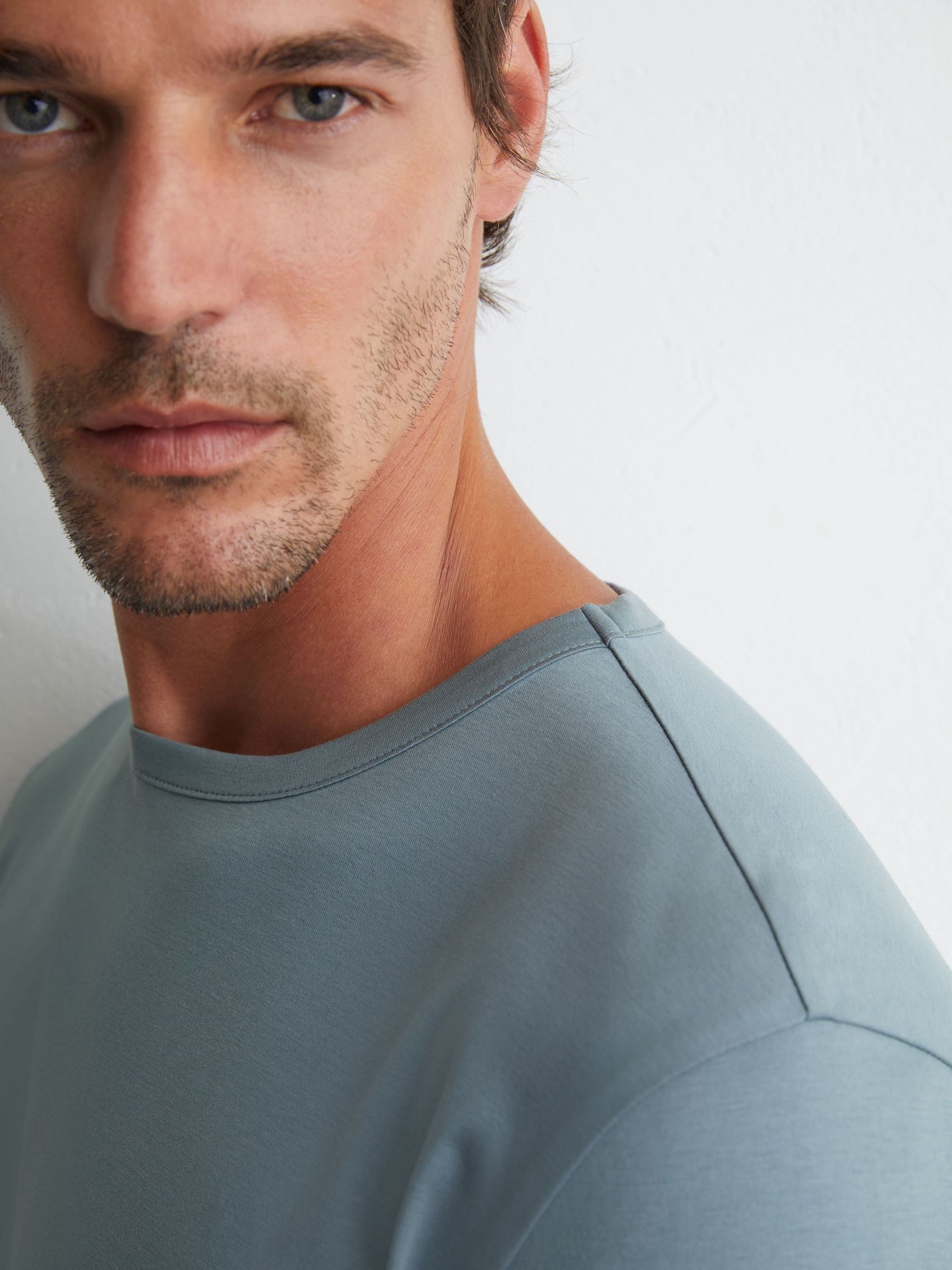 Dusty Blue - Regular Air-water Cotton Tailored-fit T-shirt