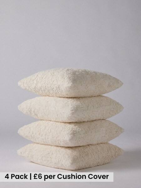 4 Pack Faux Fur Cushion Covers