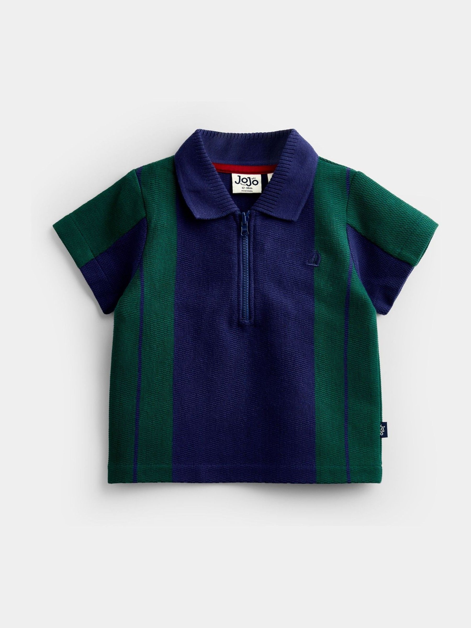 Navy Blue - Quater Zip Polo Shirt