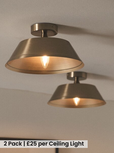 The Set 2 Pack Metal Flush Ceiling Lights