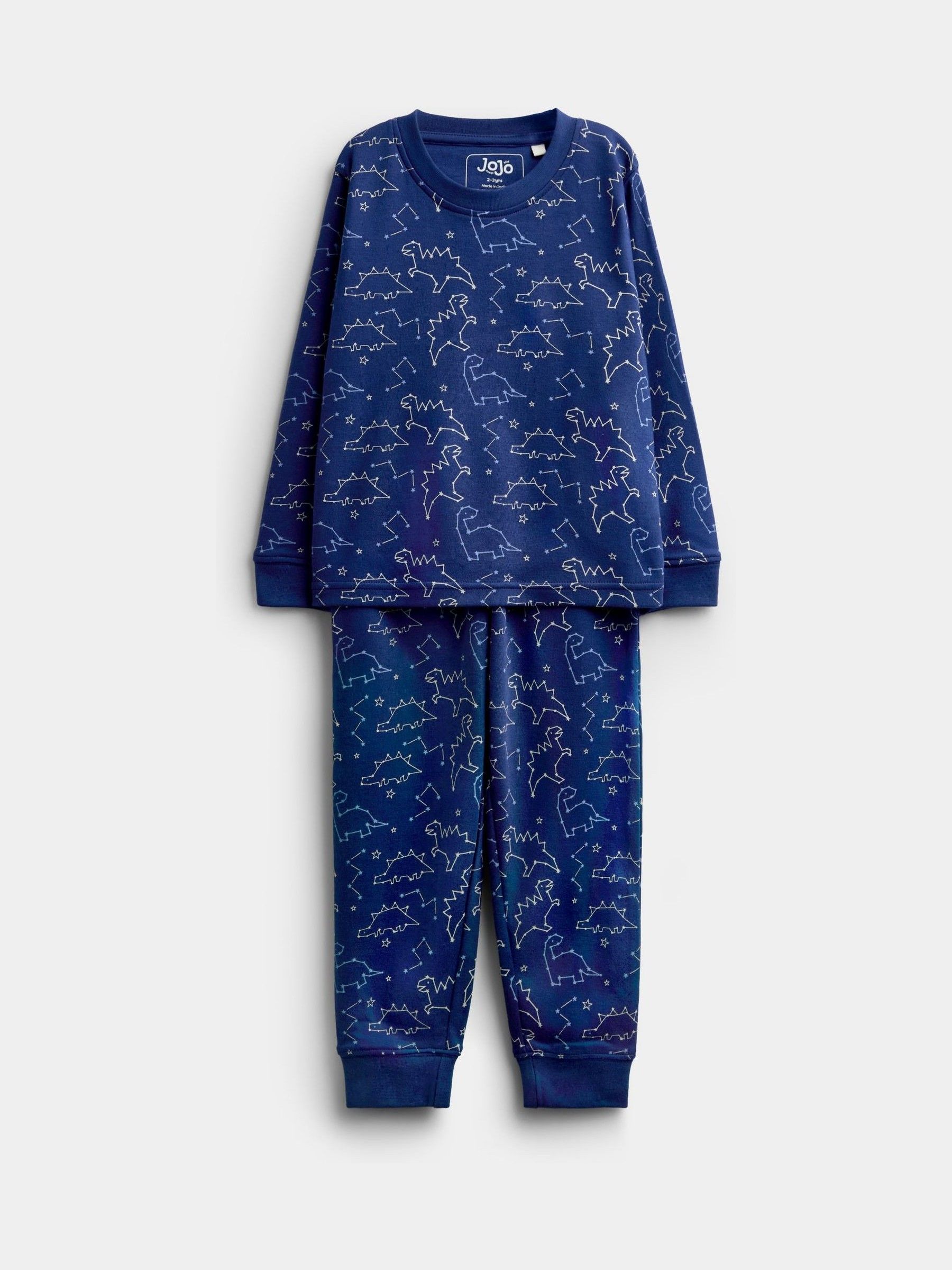 Navy Dinosaur - Glow In The Dark Jersey Pyjamas