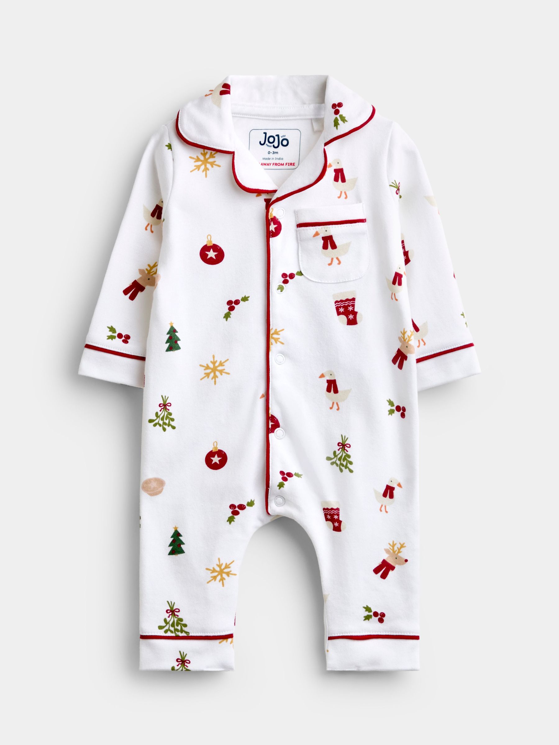 White Christmas - Print Jersey All-in-one Pyjamas