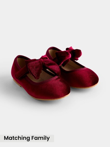 Burgundy - Velvet Ballet Shoes