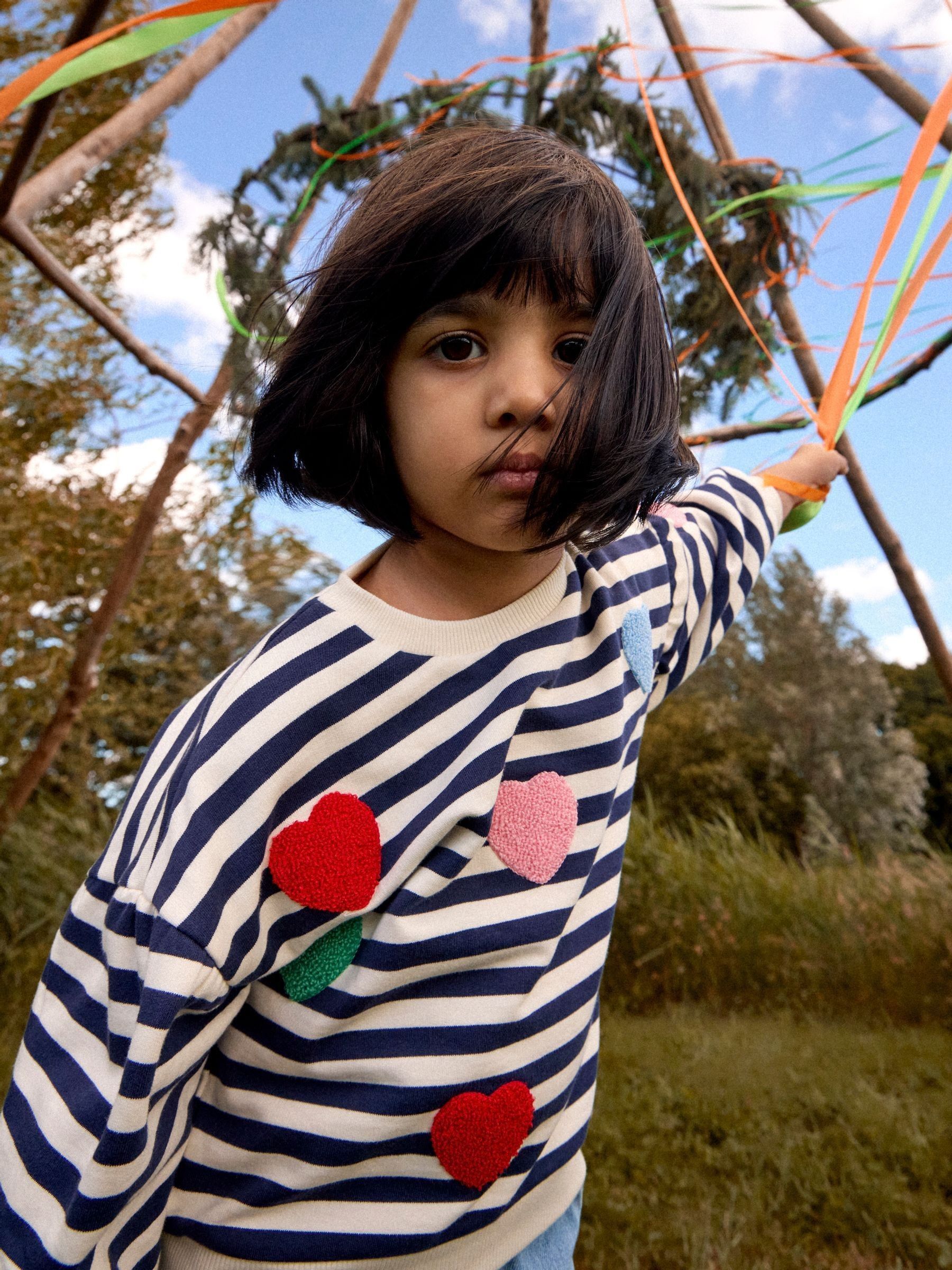 Navy Stripe - Boucle Heart Tulle Sweatshirt