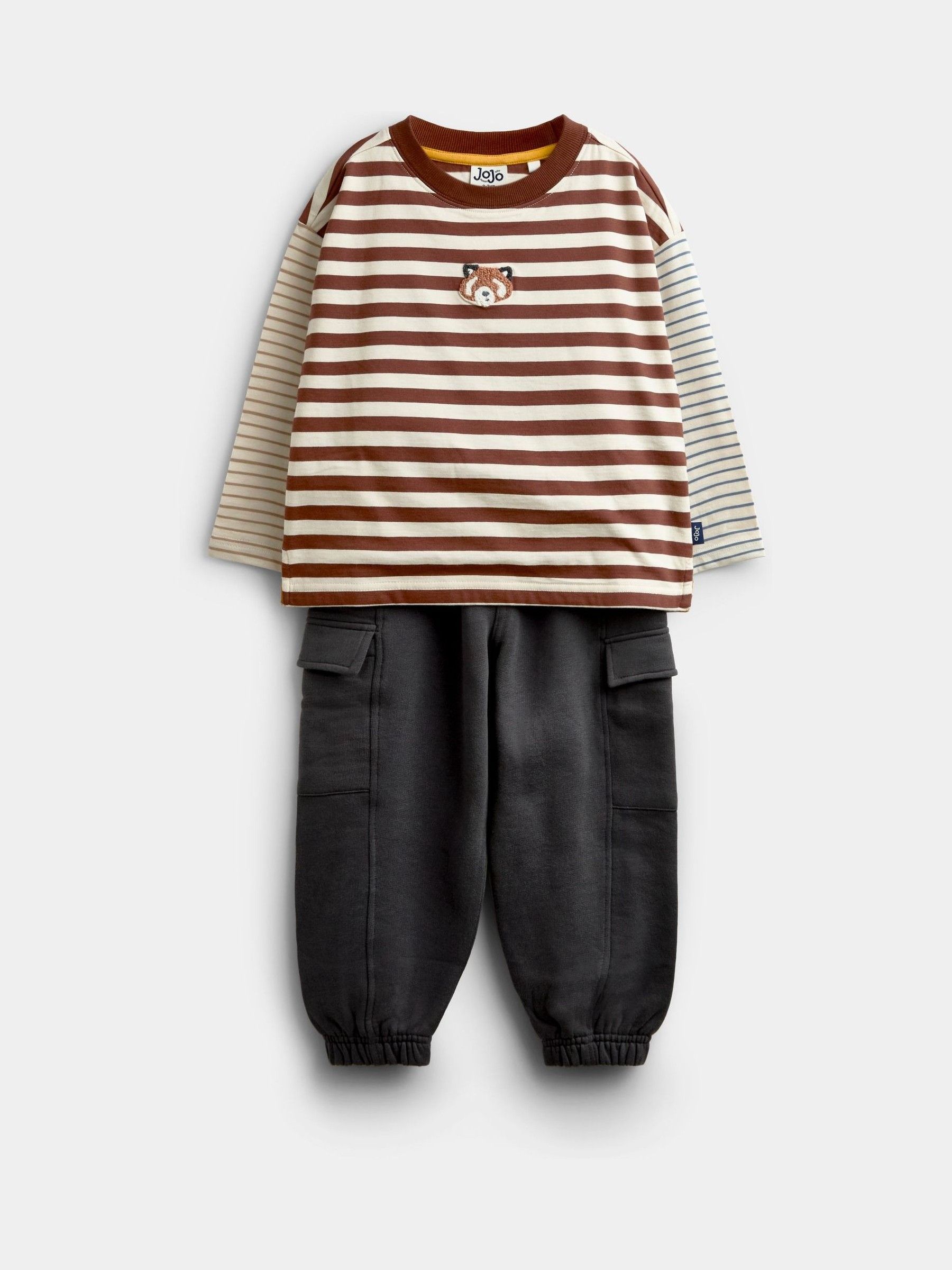 Grey Panda - 2-piece Top & Cargo Jogger Set