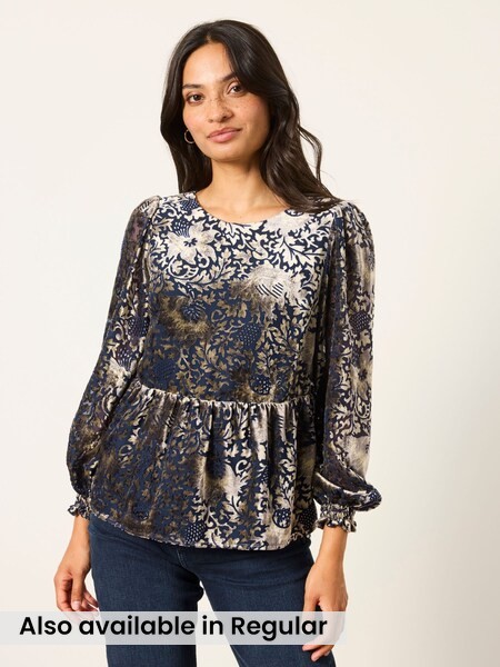 Ink - Devore Blouse
