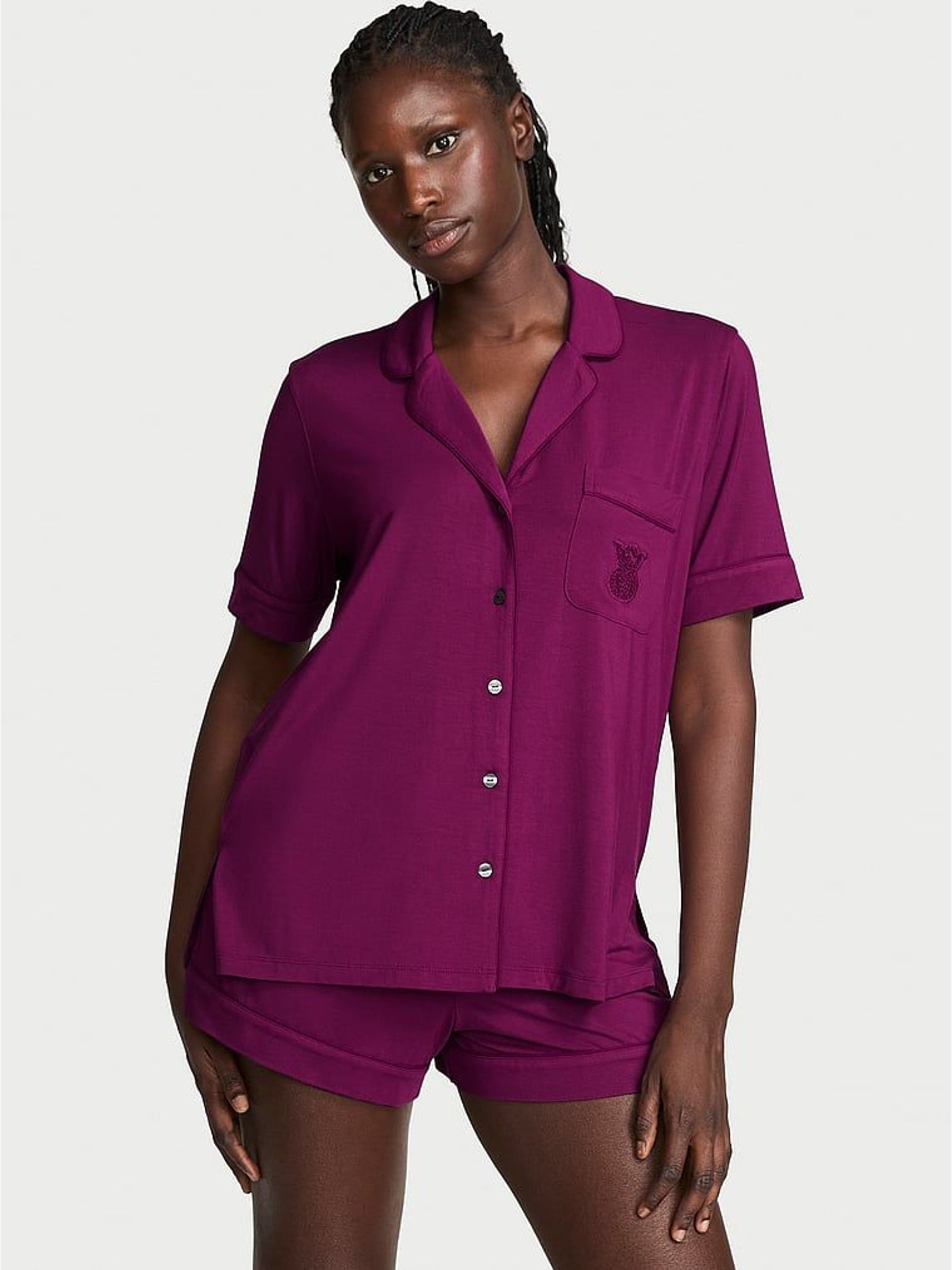 Rhubarb Purple - Modal Short Pyjamas Set