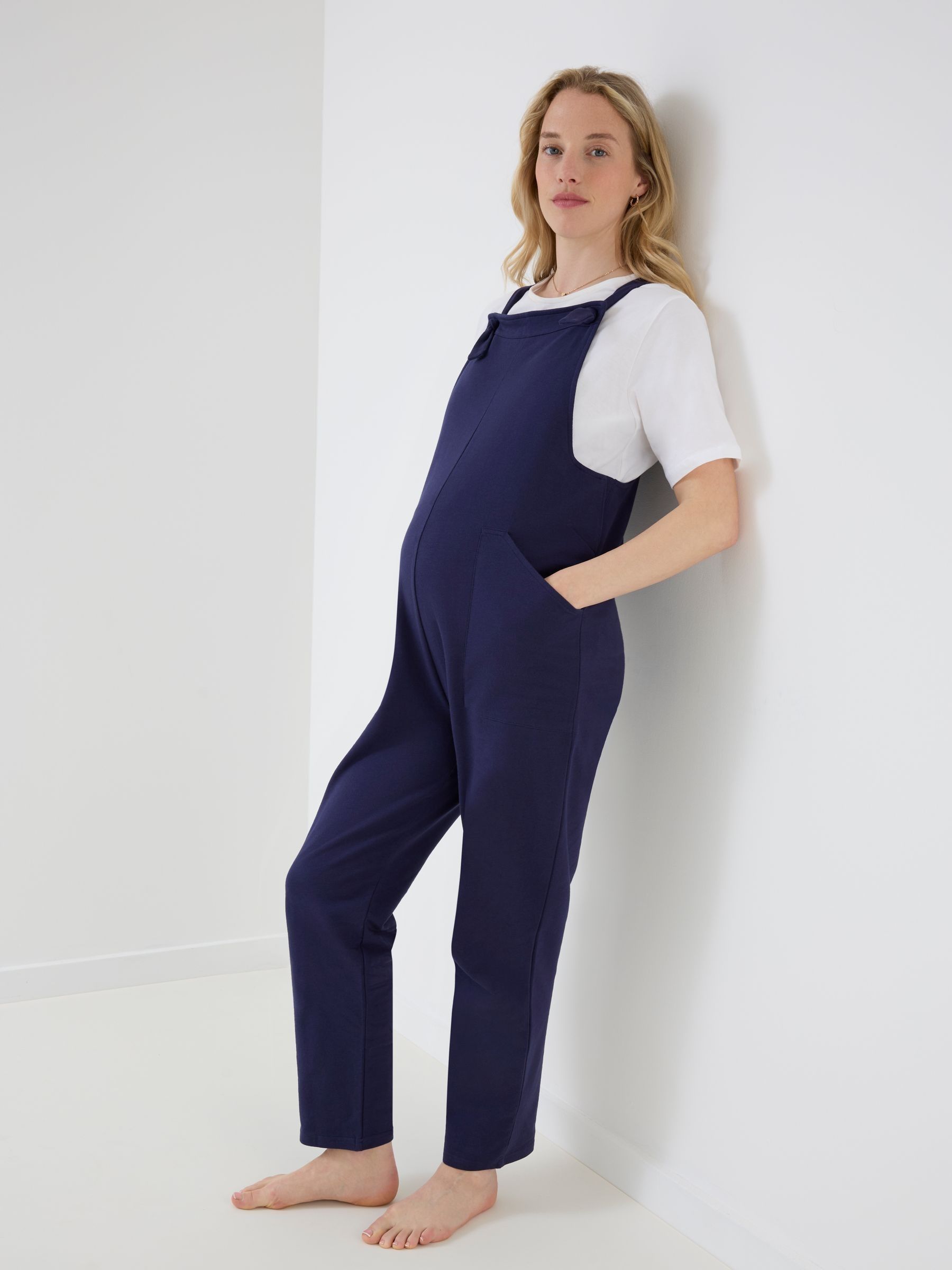 Navy Blue - Jersey Maternity Dungarees