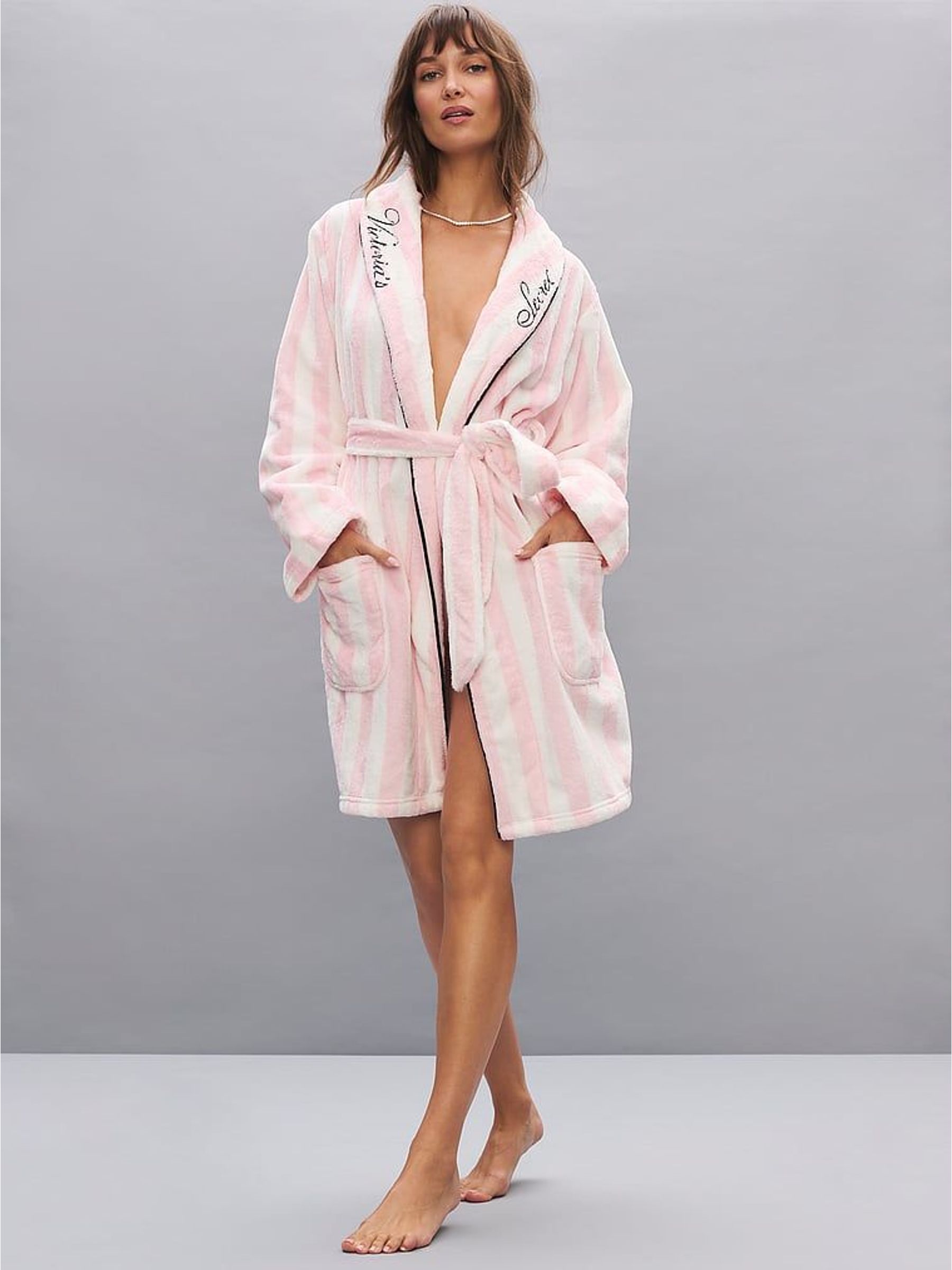 Pink Heritage Stripe - Fluffy Robe