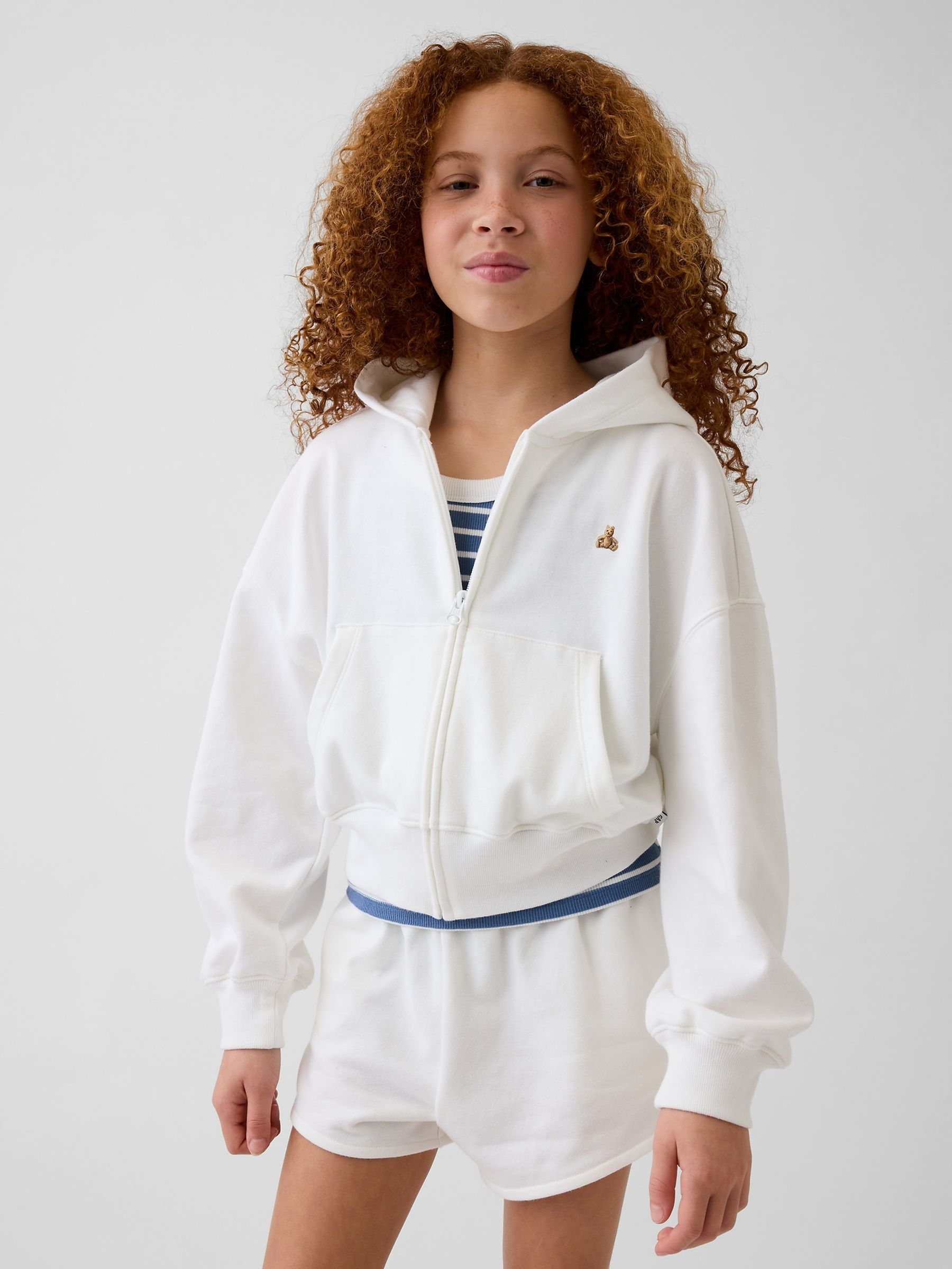 White - Vintagesoft Terry Wedge Zip Hoodie