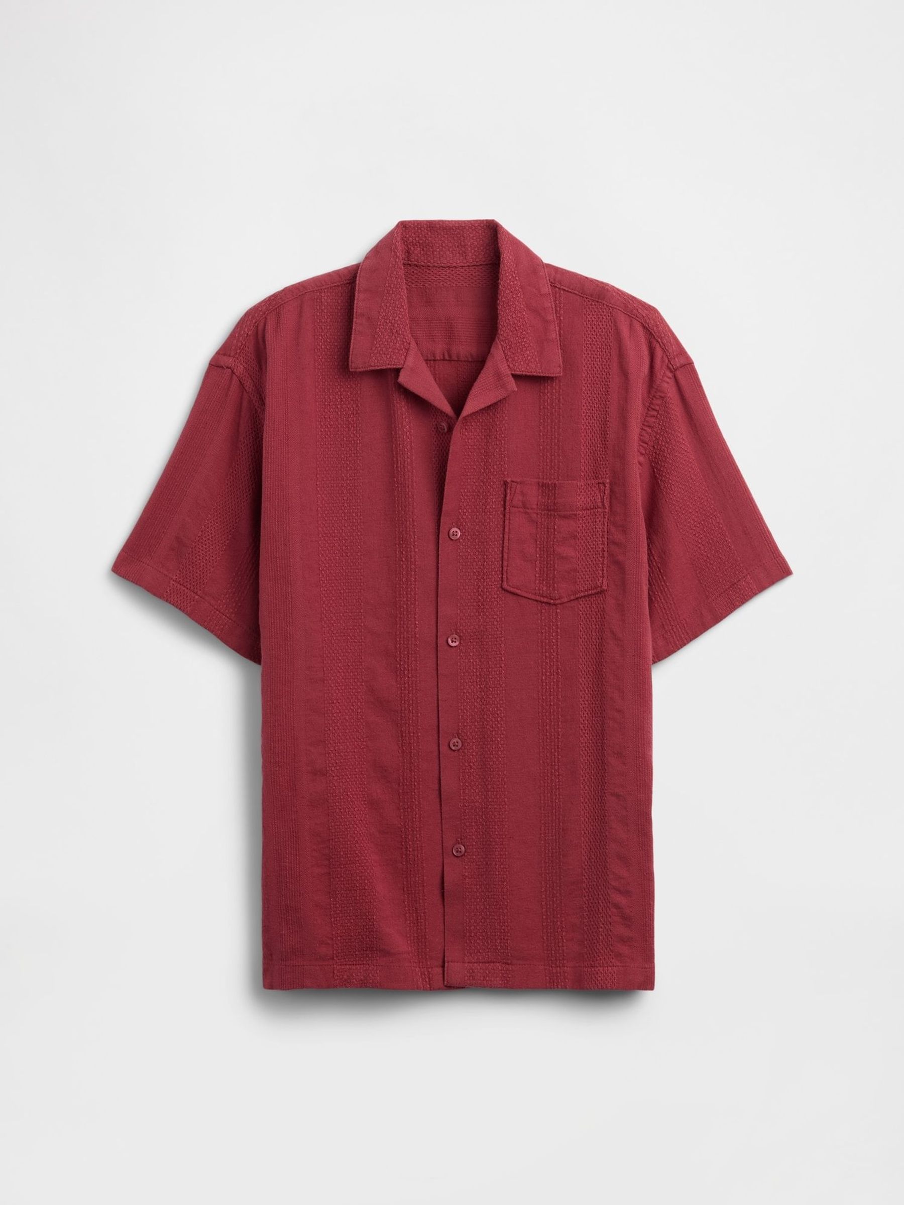 Red - Textured Holiday Shirt