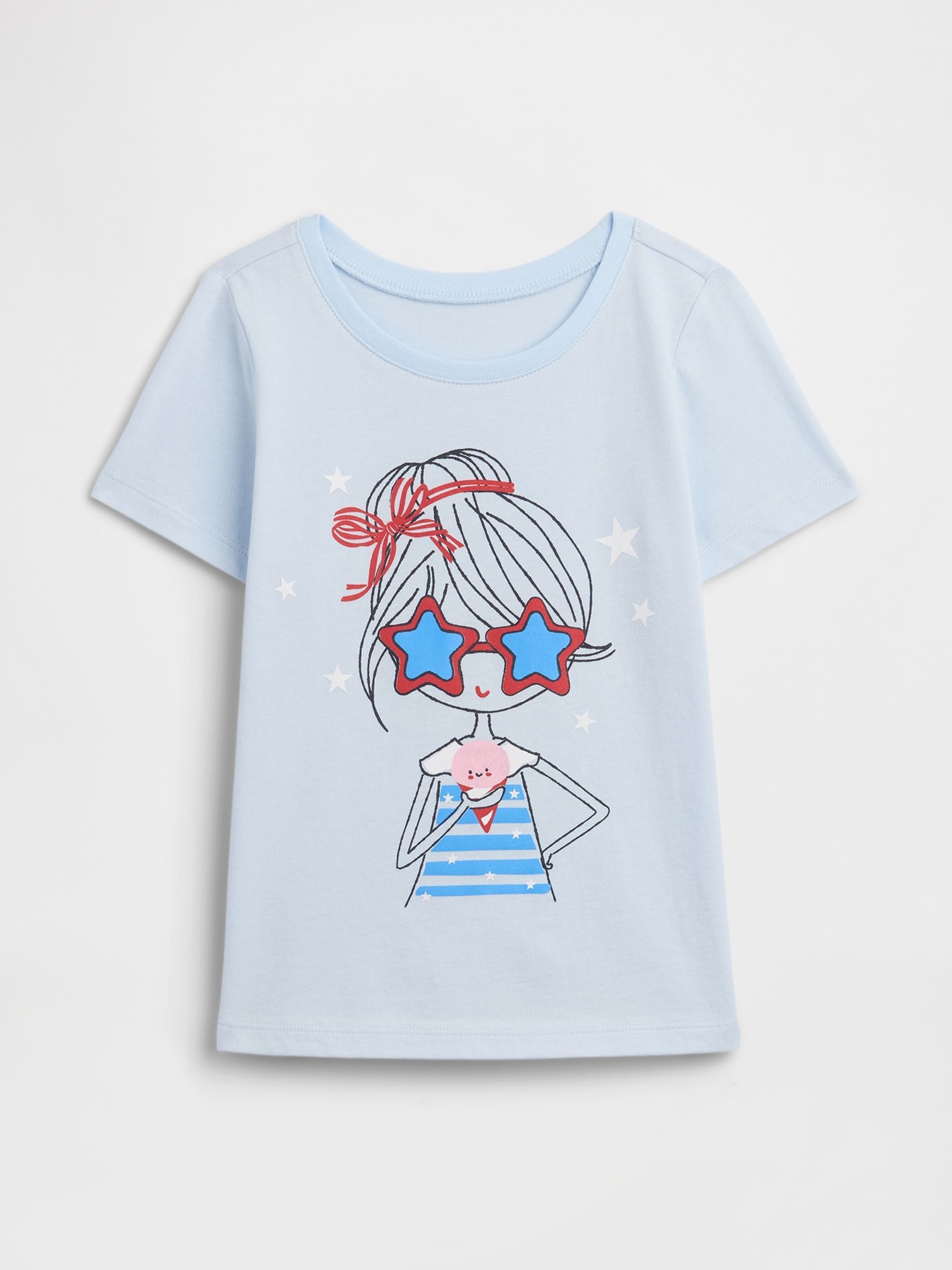 Blue - Graphic Short Sleeve T-shirt