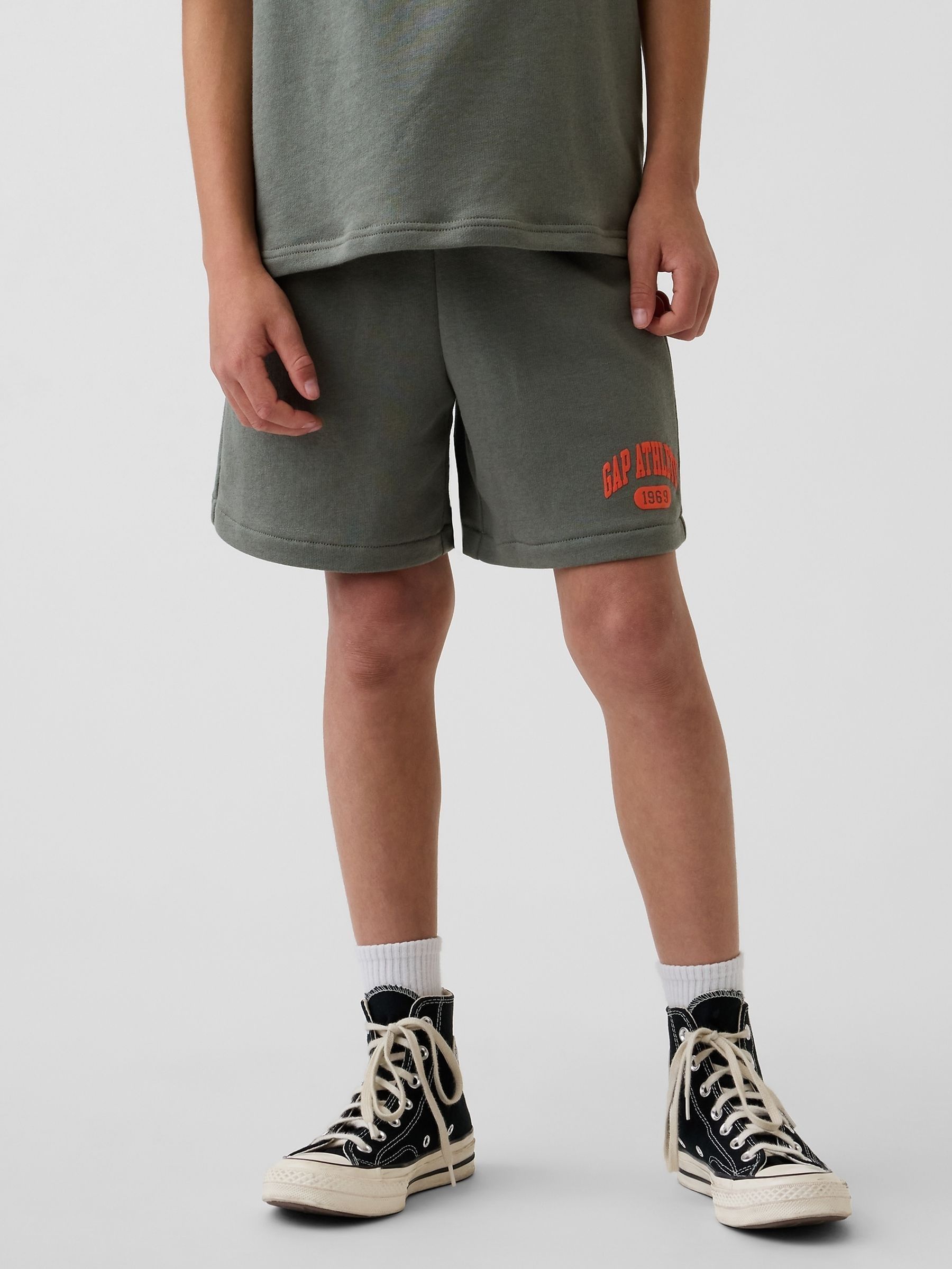 Green - Relaxed Pull On French Terry Shorts
