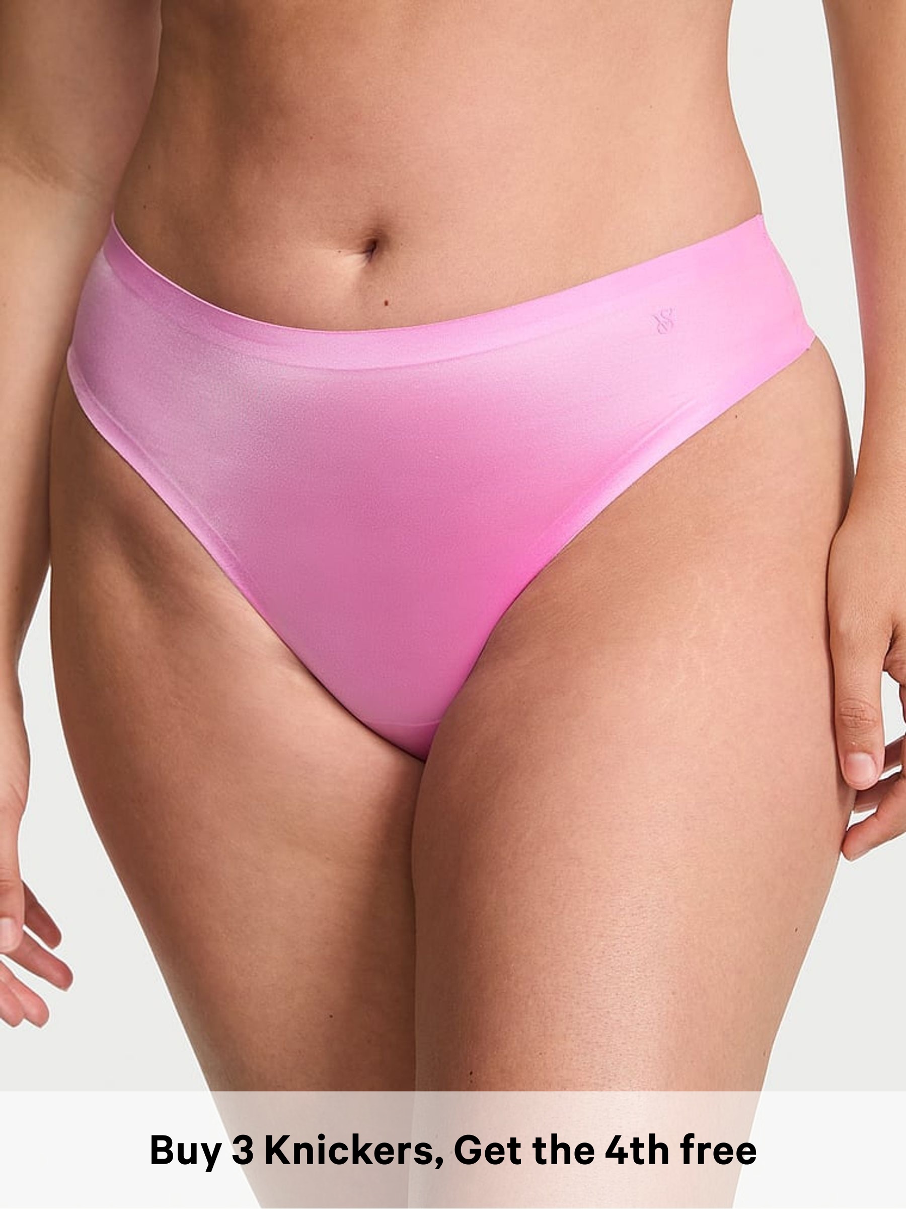 Lilac Shimmer Pink - Thong Mid-rise Knickers