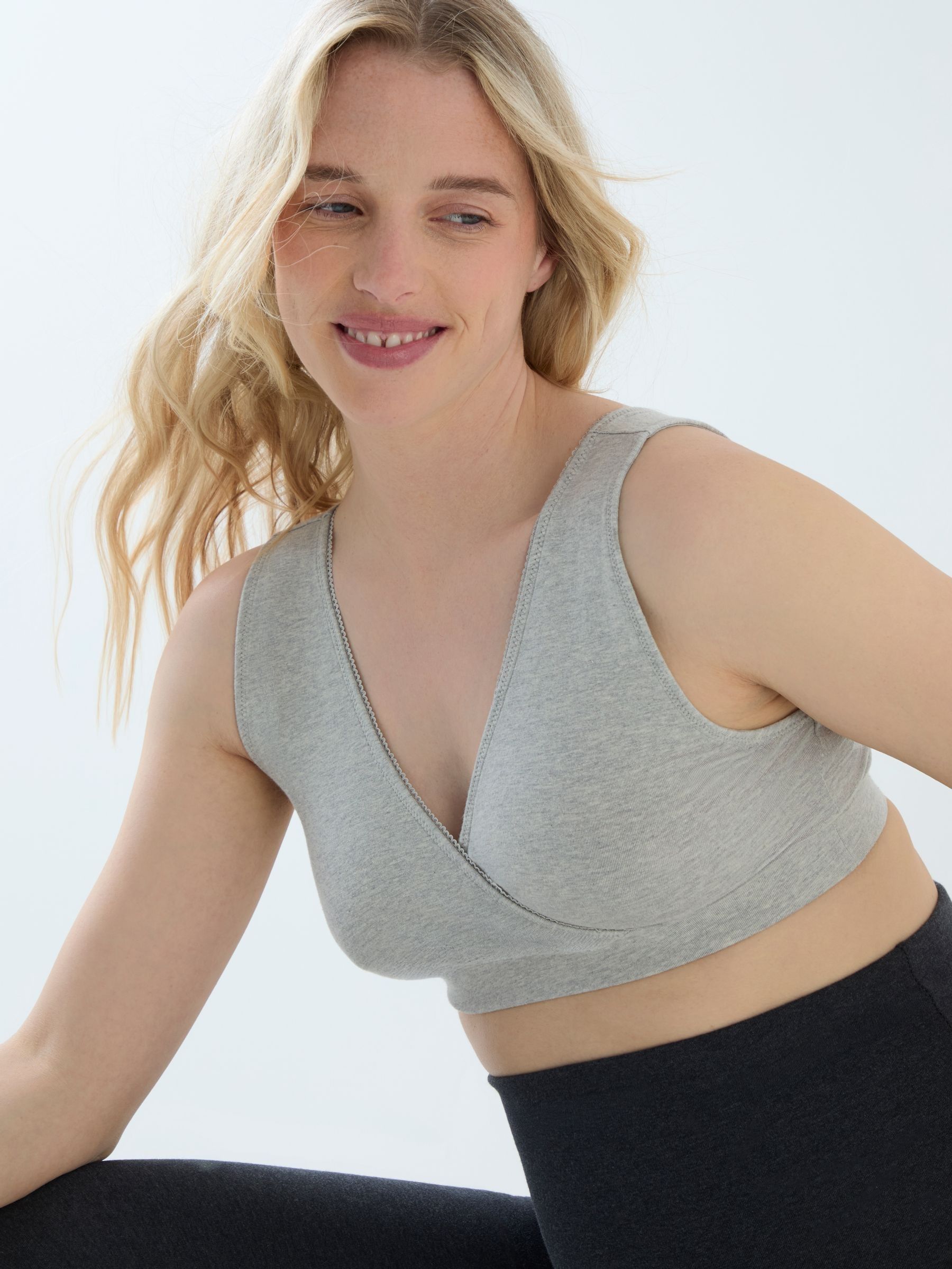 Charcoal Grey - 2-pack Seamless Maternity & Nursing Sleep Bras