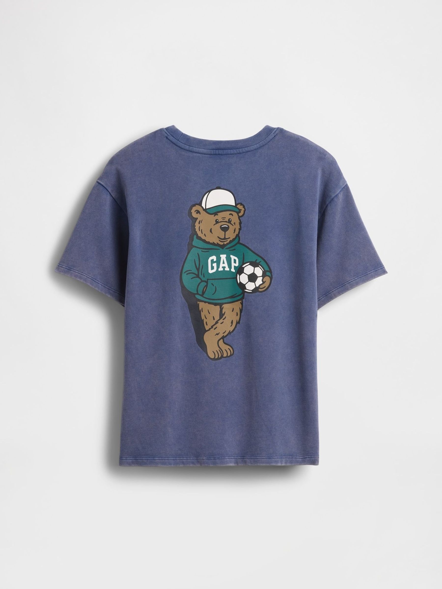 Washed Blue Brannan Bear - Relaxed Heavyweigth Logo Short Sleeve T-shirt