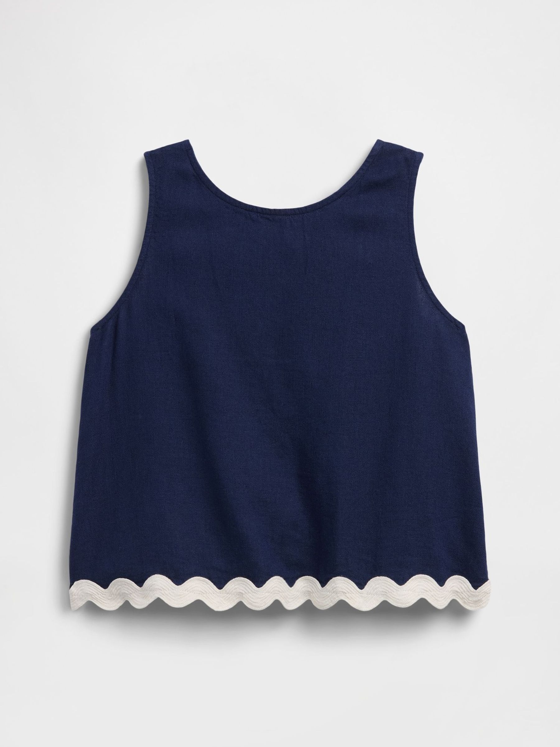 Navy - Linen-blend Vest