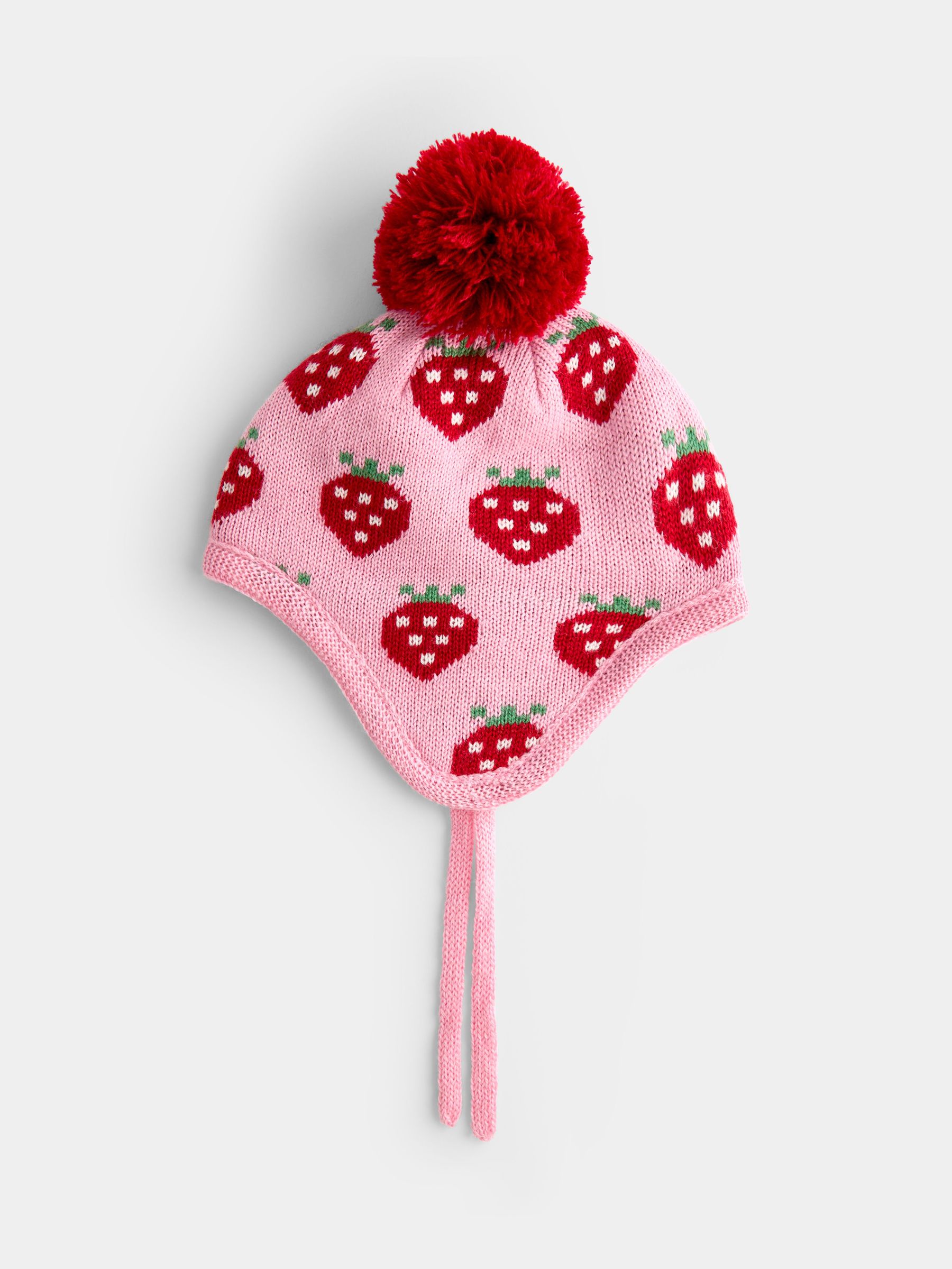 Pink Strawberry - Knitted Bonnet