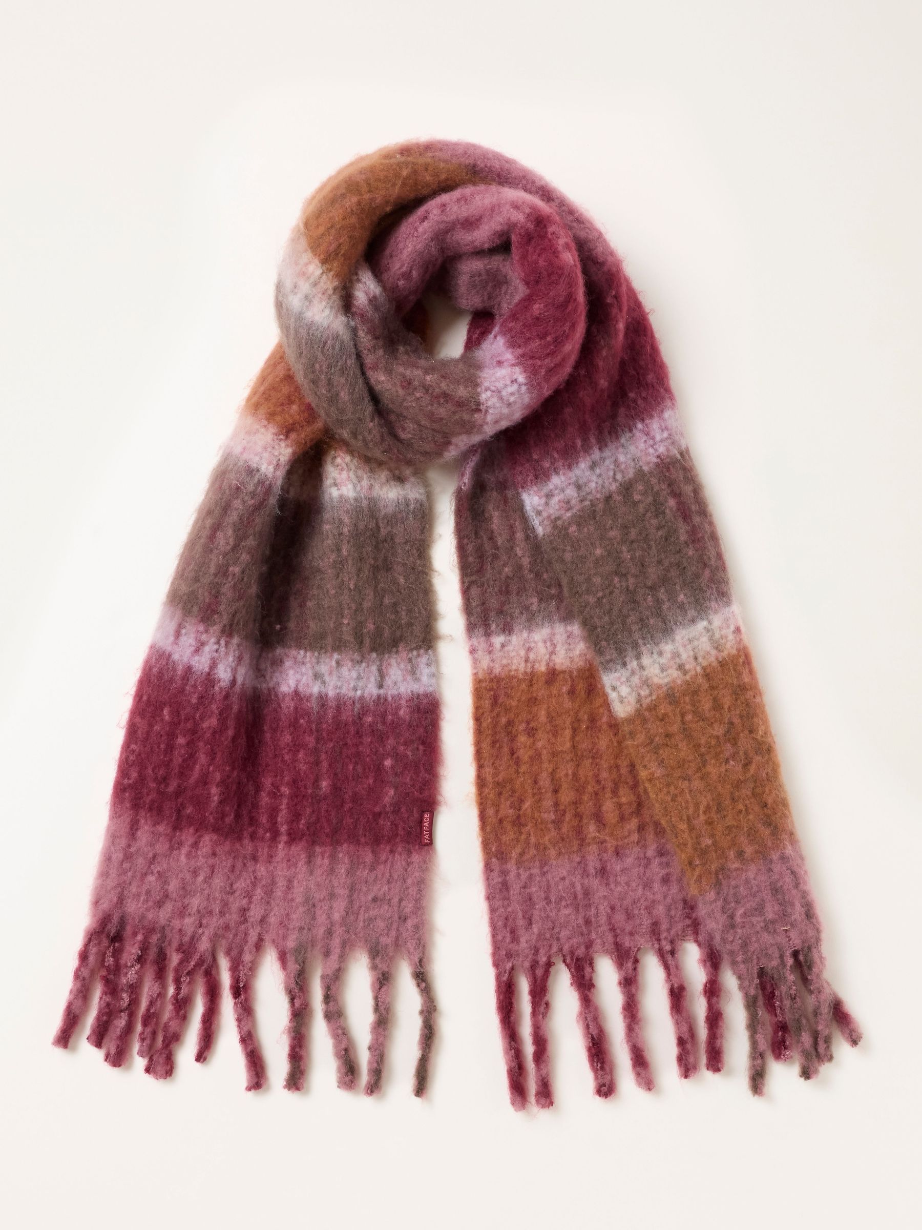 Multi - Brushed Knit Stripe Scarf