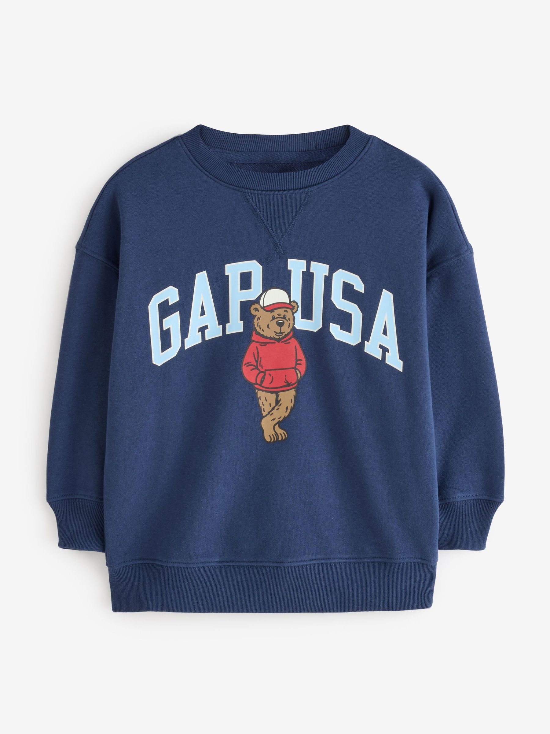 Blue Brannan Bear - Americana Vintagesoft Terry Oversized Graphic Sweatshirt